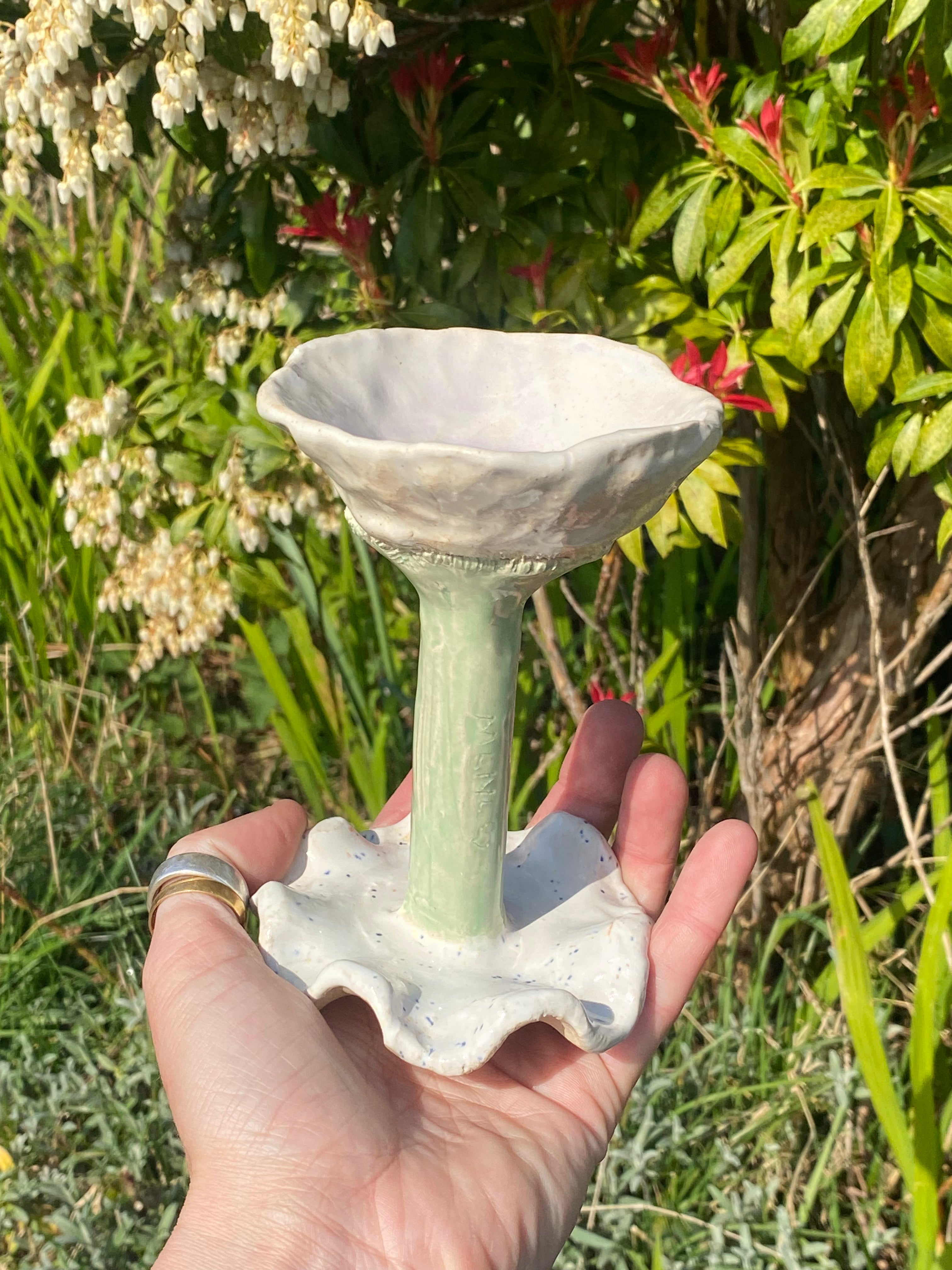 Flower Coupe: Handcrafted Stoneware Champagne Drinkwear