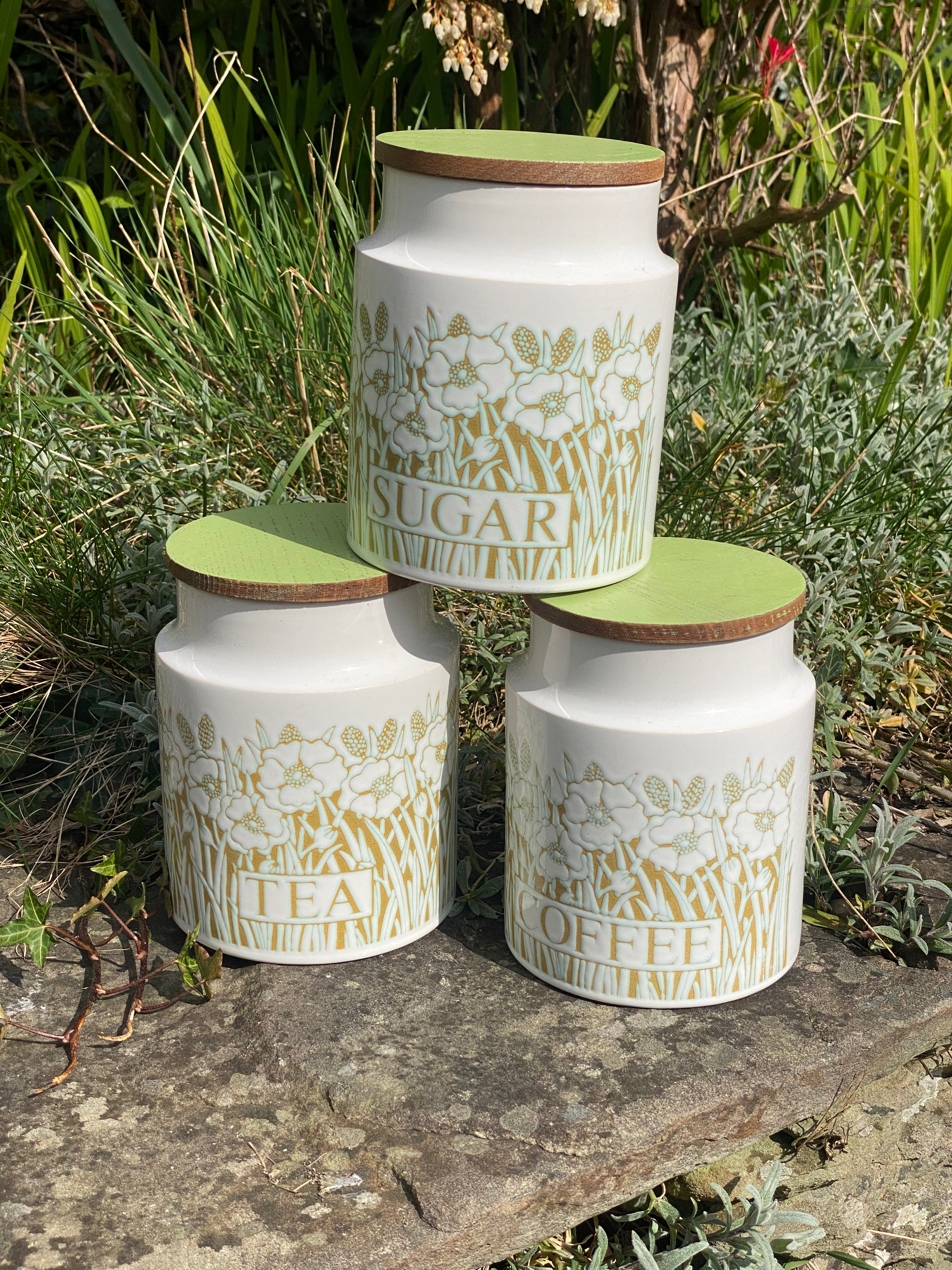Floral Design Drinks Canisters: Tea, Coffee & Sugar in Bloom