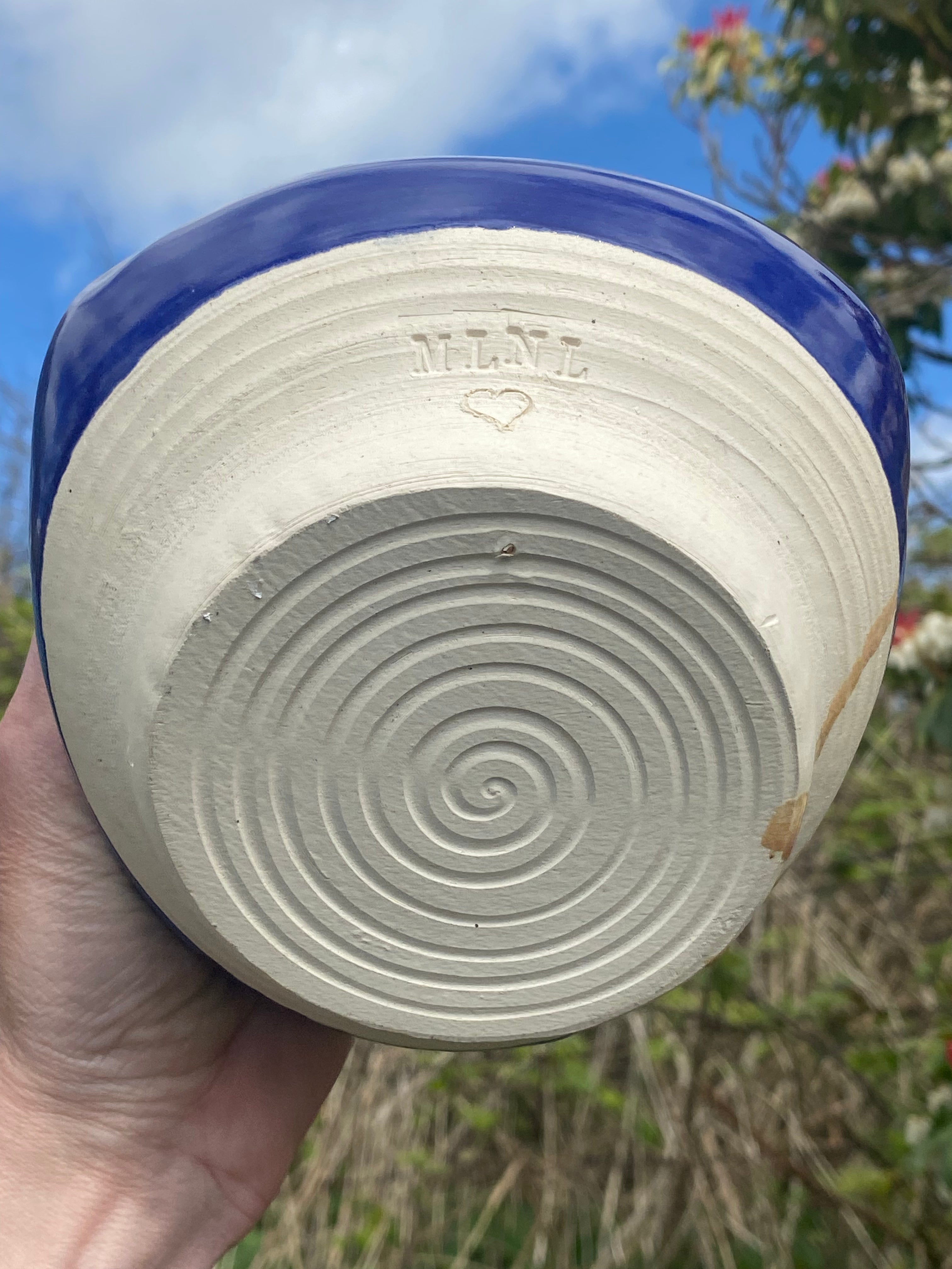 Blue Miso Bowls Pair — Handcrafted Stoneware in Ocean Blue