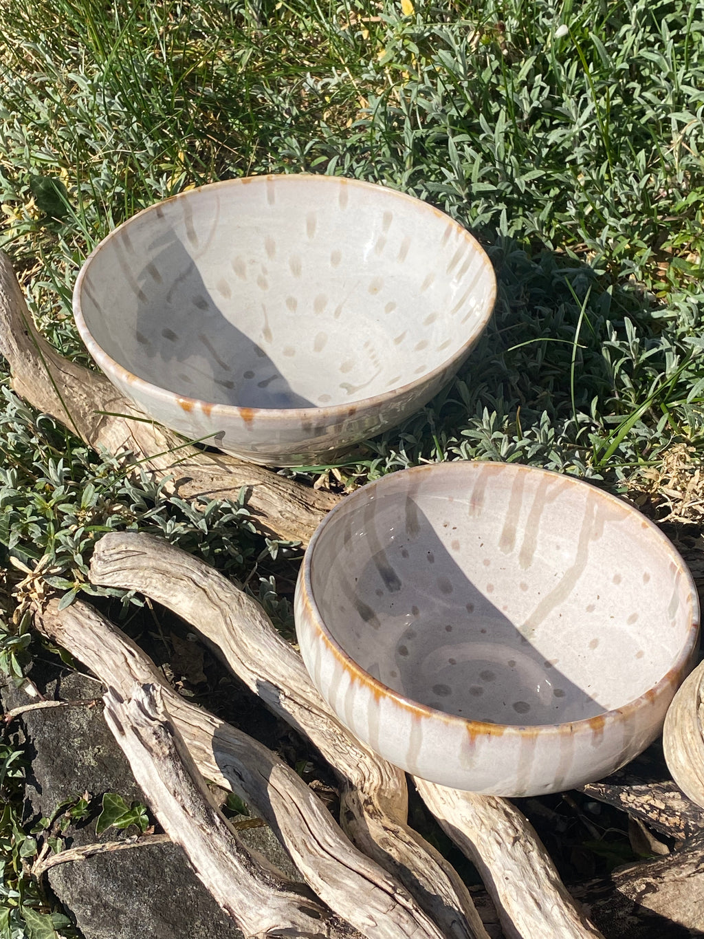 Dotty Design Duo: Handmade Ceramic Bowls with Playful Pattern