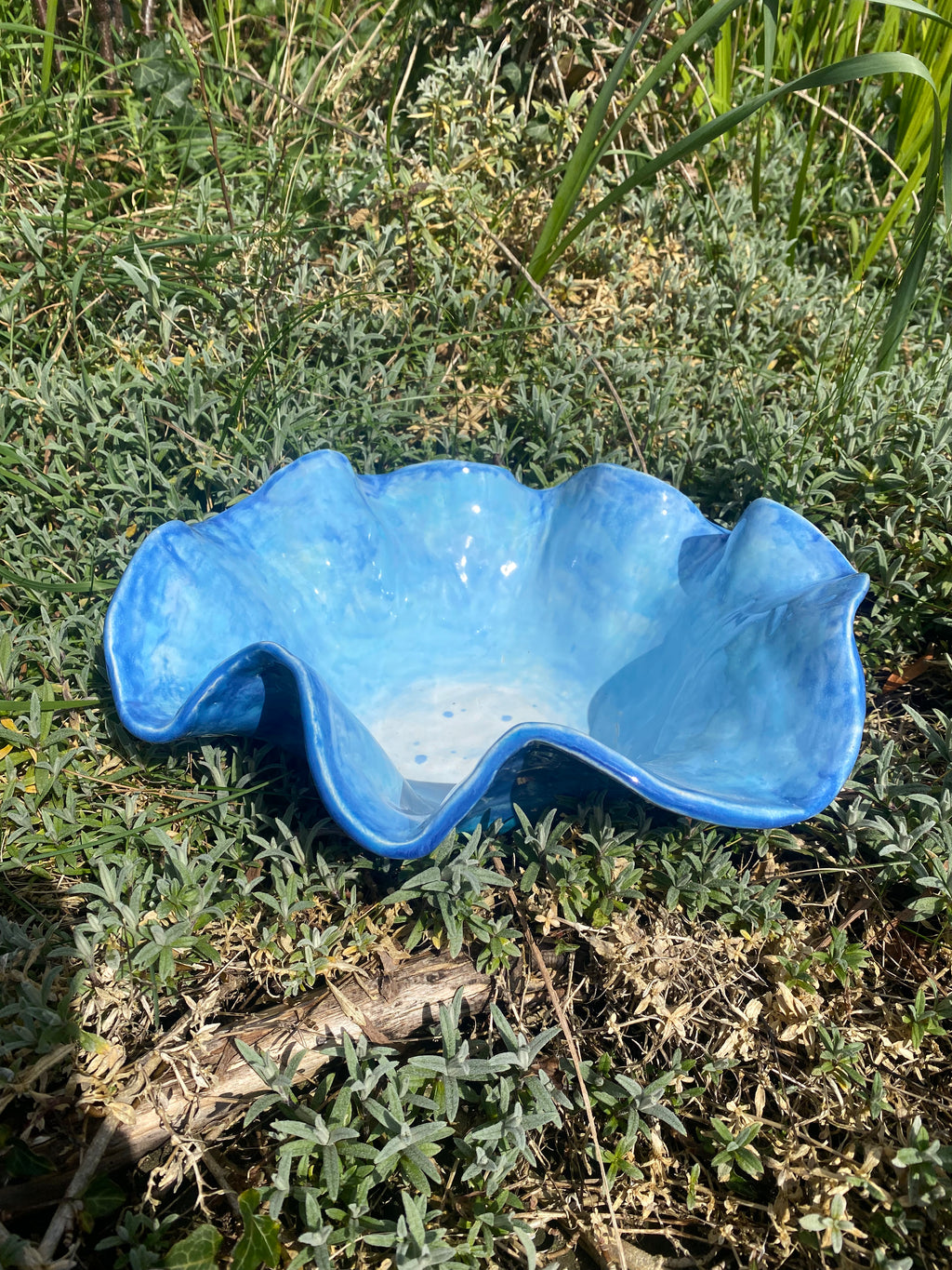 Large Freeform Ocean Bowl — Handcrafted Stoneware Inspired by the Sea