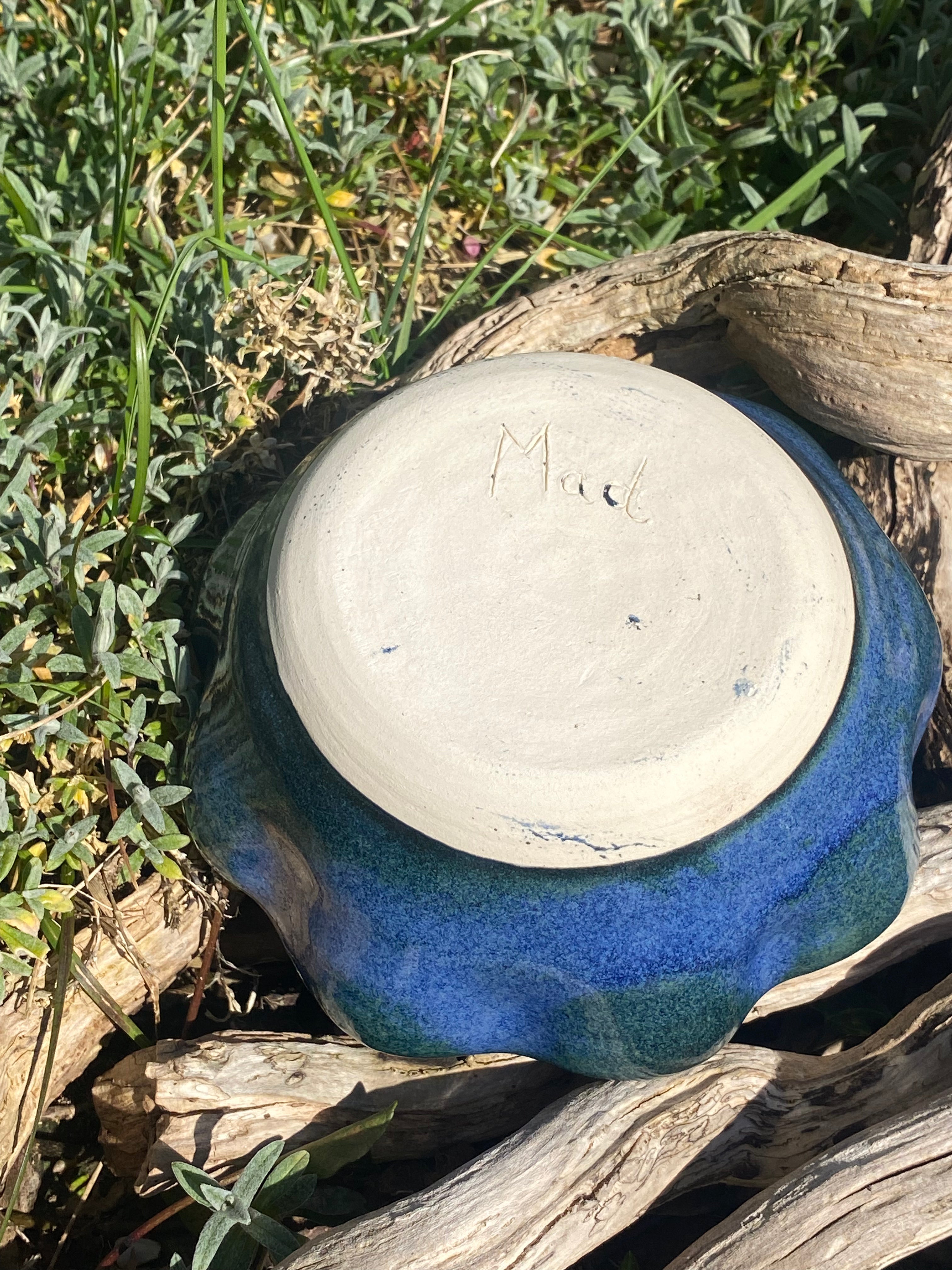 Blue Double Bowl Set — Handmade Ceramic Duo in Calming Blue
