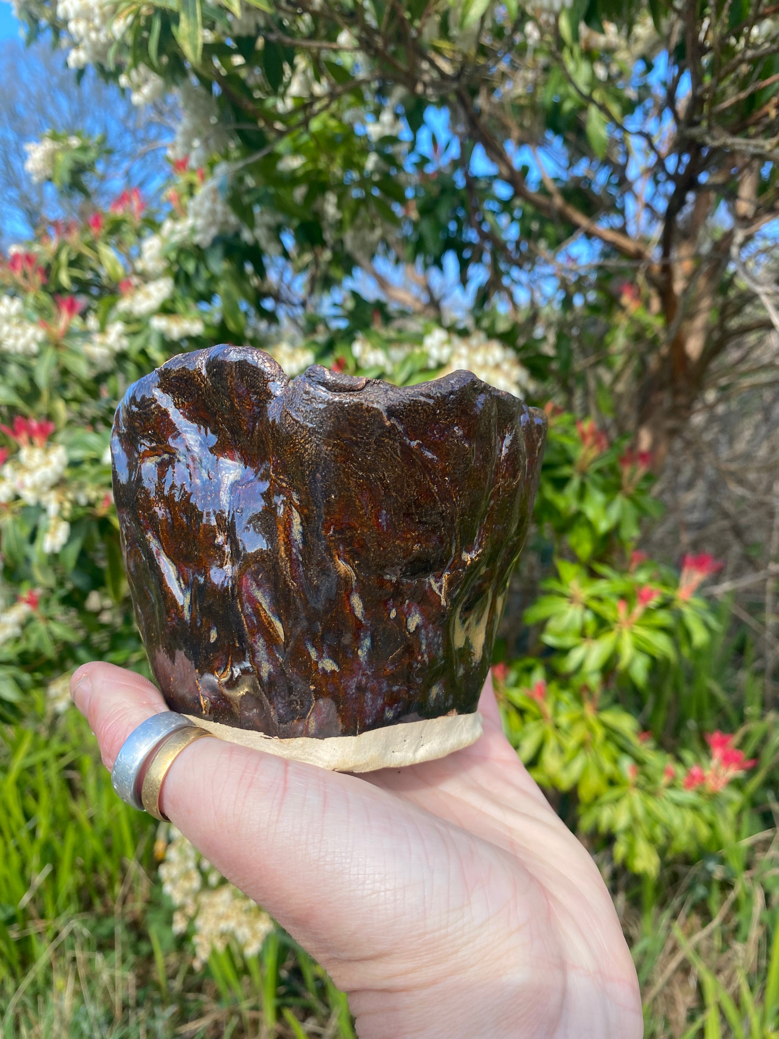 Brown Bin Bag Pot — eco-friendly stoneware planter with urban charm
