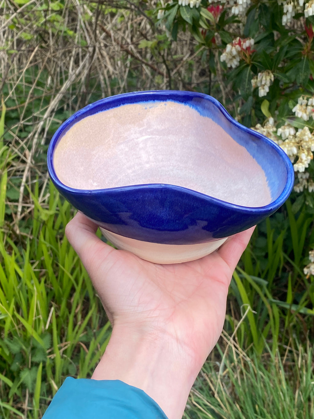 Blue Miso Bowls Pair — Handcrafted Stoneware in Ocean Blue