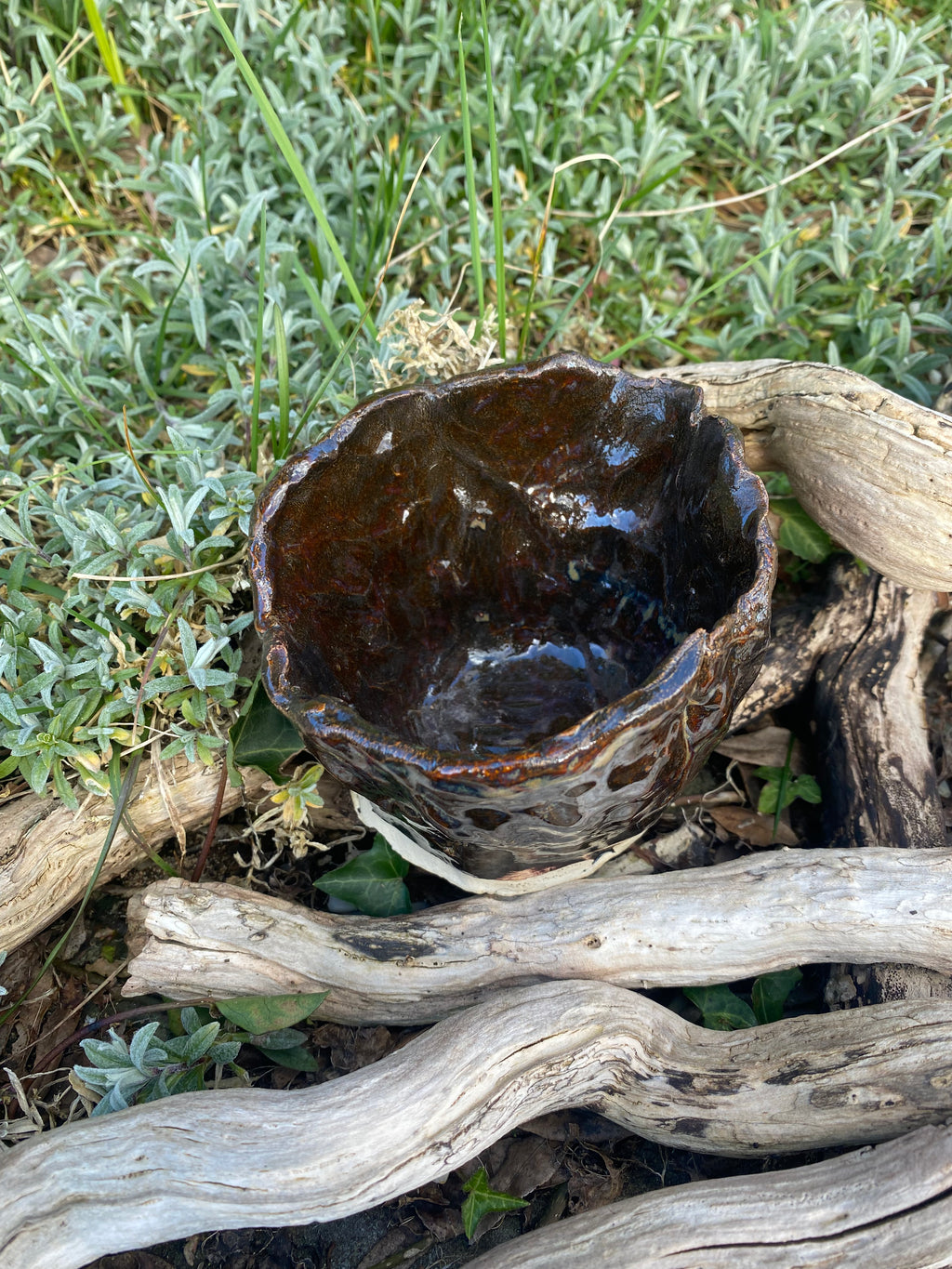 Brown Bin Bag Pot — eco-friendly stoneware planter with urban charm