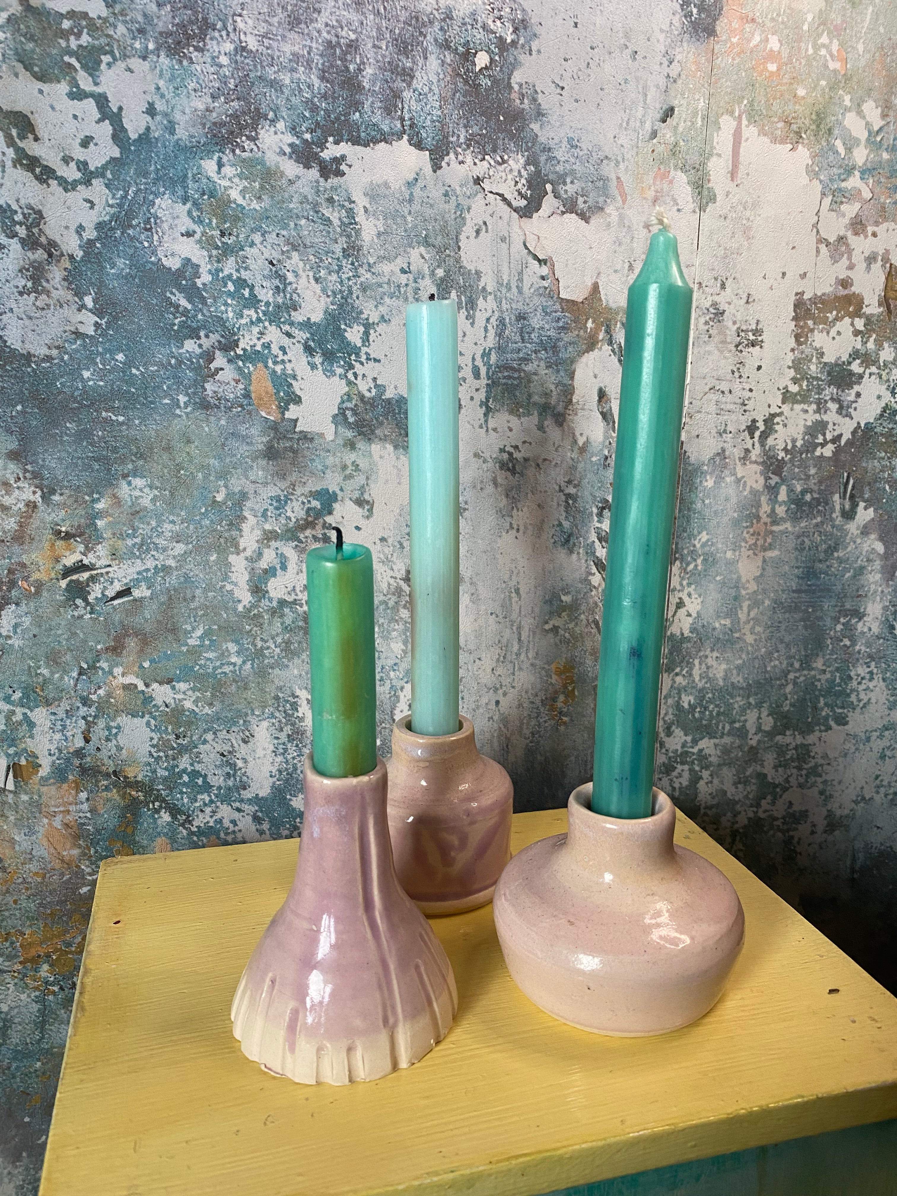 Three Tiny Treasures: Hand-Thrown Bud Vases & Candle Holders