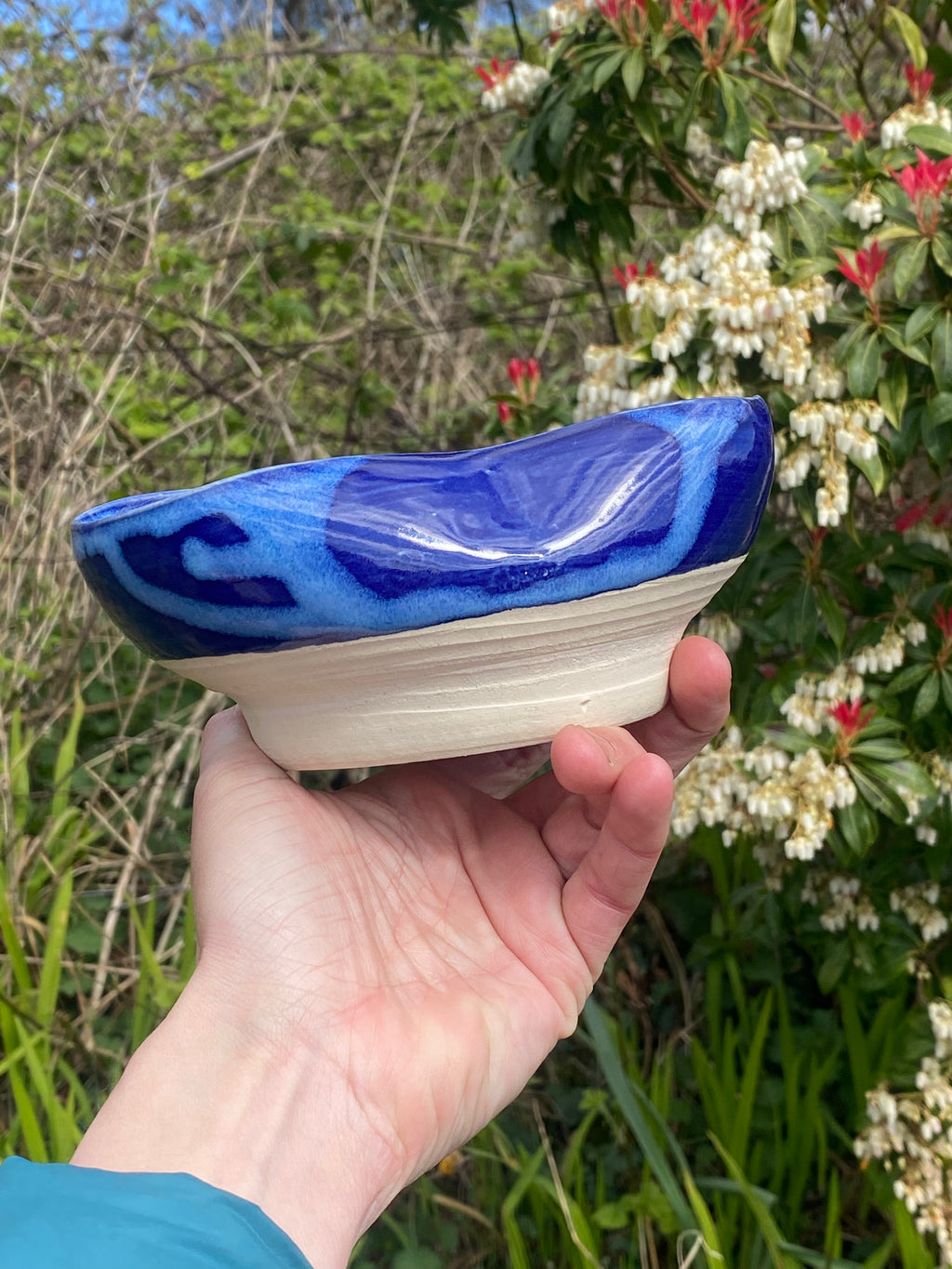 Blue Miso Bowls Pair — Handcrafted Stoneware in Ocean Blue