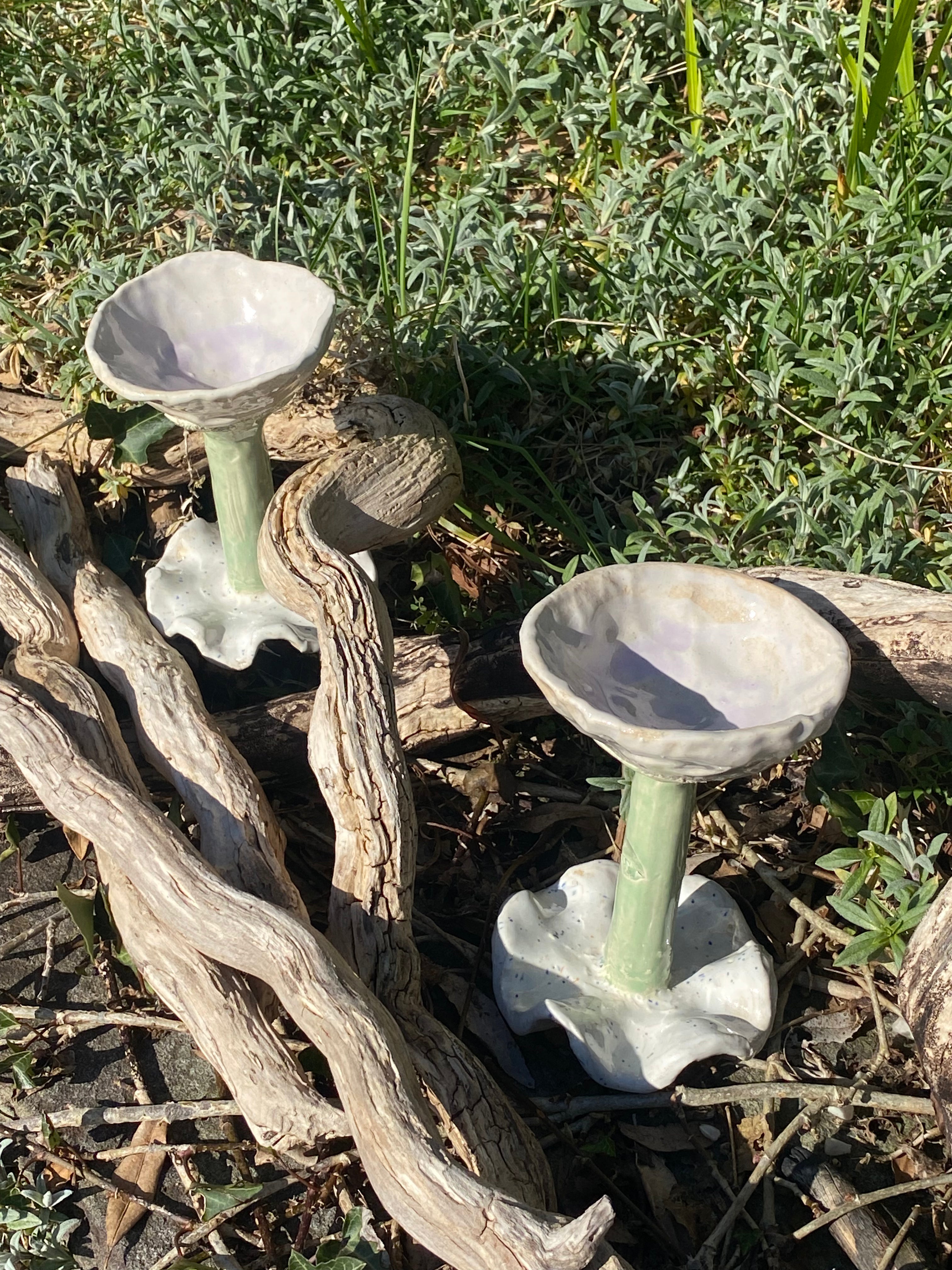 Flower Coupe: Handcrafted Stoneware Champagne Drinkwear