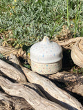 Hand-crafted Trinket Pot finished in a soft cake icing glaze
