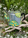 Geometric Curves: Stainless Steel Vintage Teapot Planter
