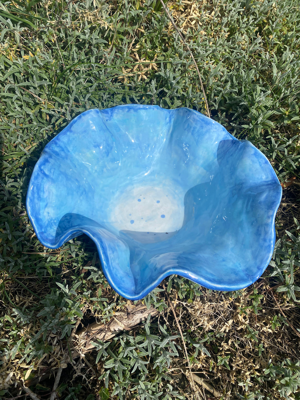 Large Freeform Ocean Bowl — Handcrafted Stoneware Inspired by the Sea