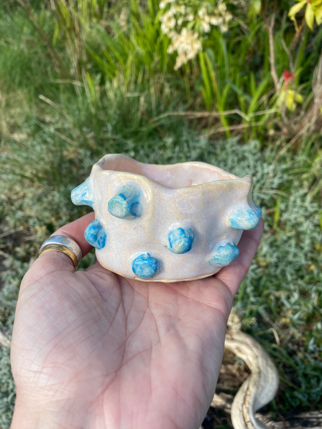 Lumpily Lovely Pair: Small Stoneware Pots