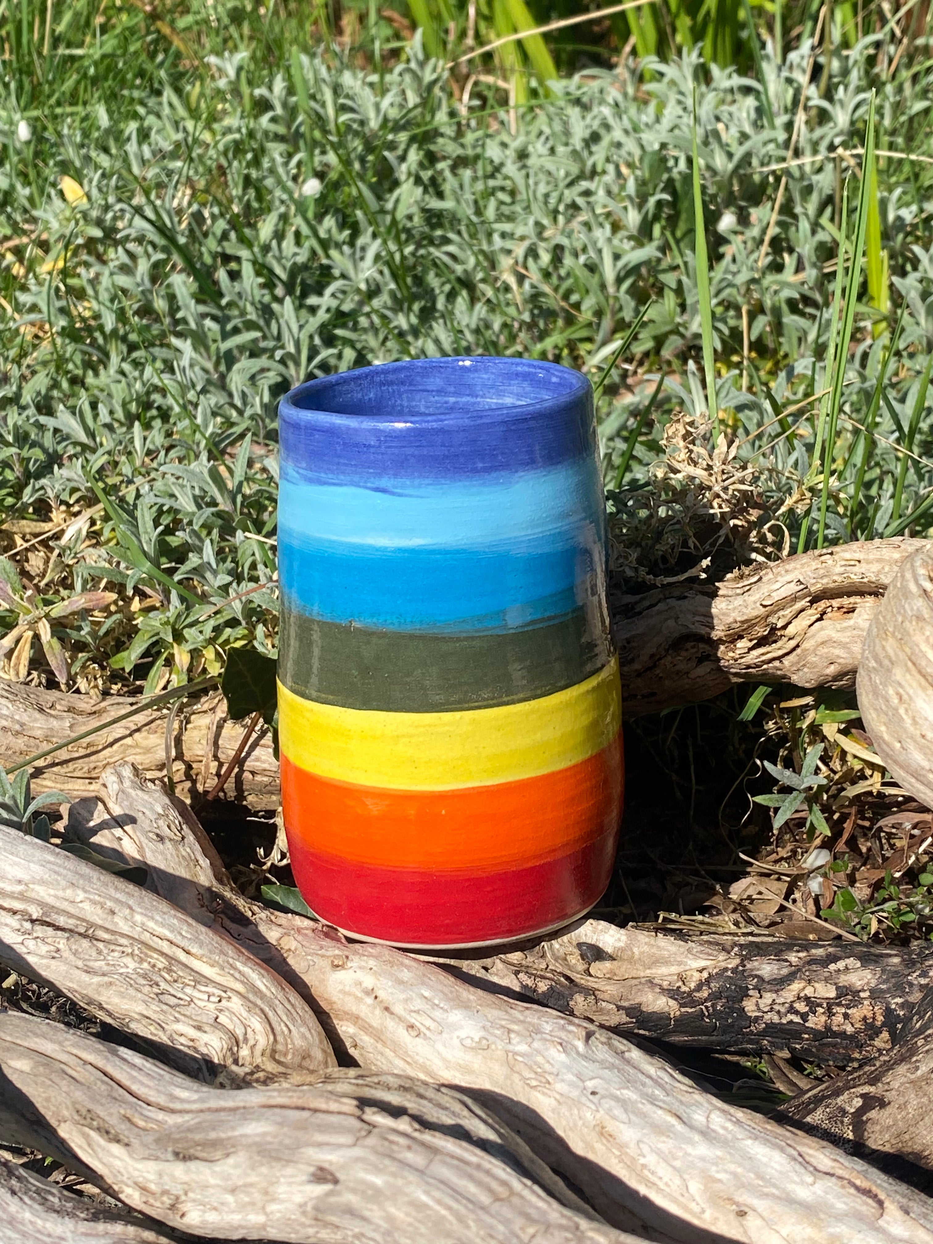Rainbow pot — a joyful colour-pop for curious corners