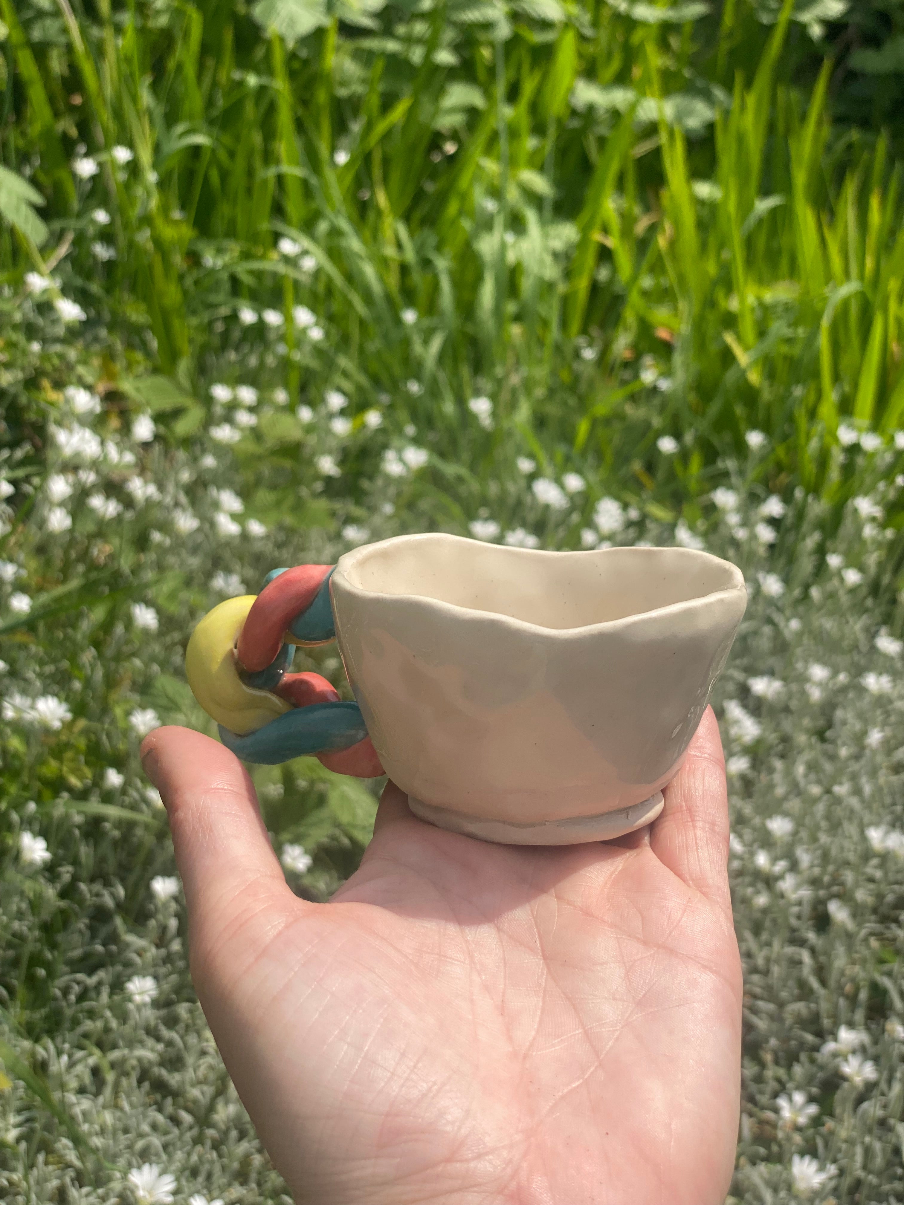 Platted Handle Espresso Cup: Sculptural Luxury for Your Morning Ritual