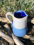 Blue & White Jug with Handle — Handcrafted Ceramic Charm