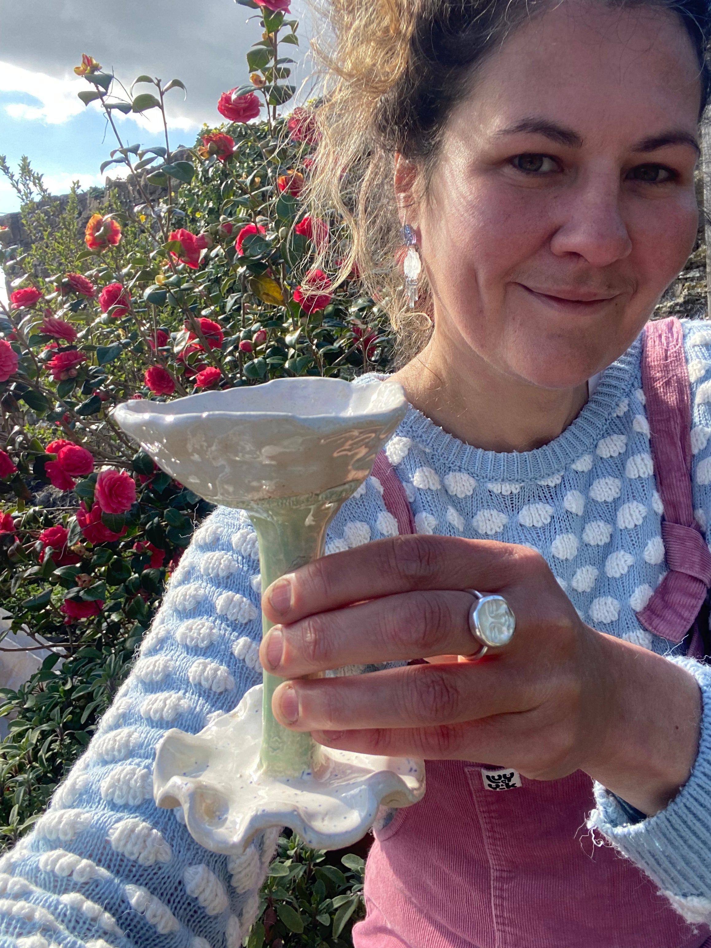 Flower Coupe: Handcrafted Stoneware Champagne Drinkwear