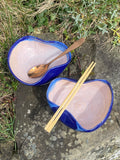 Blue Miso Bowls Pair — Handcrafted Stoneware in Ocean Blue