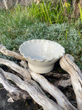 White frilly edge pot — a delicate, sustainable statement for your indoor garden