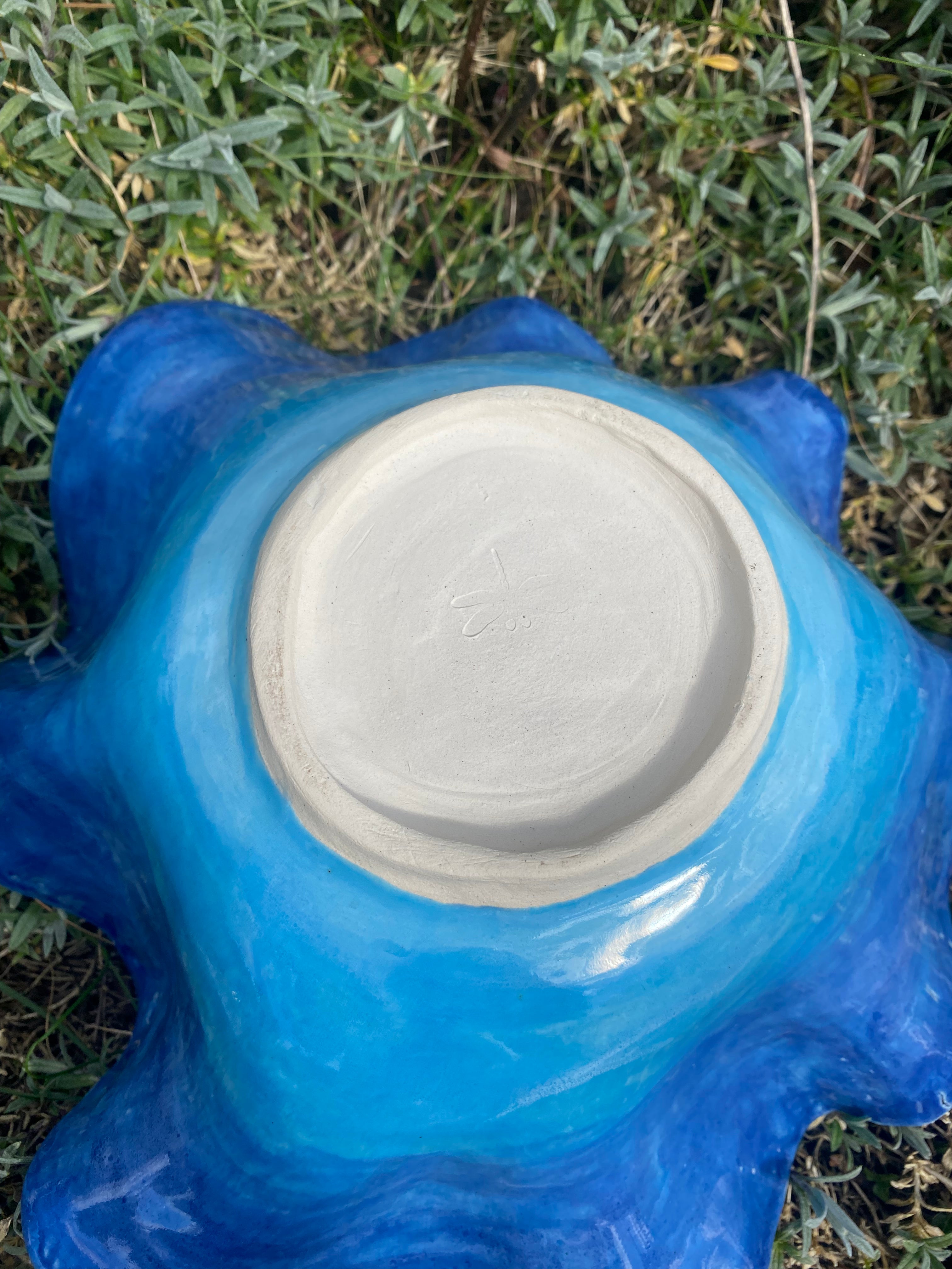 Large Freeform Ocean Bowl — Handcrafted Stoneware Inspired by the Sea