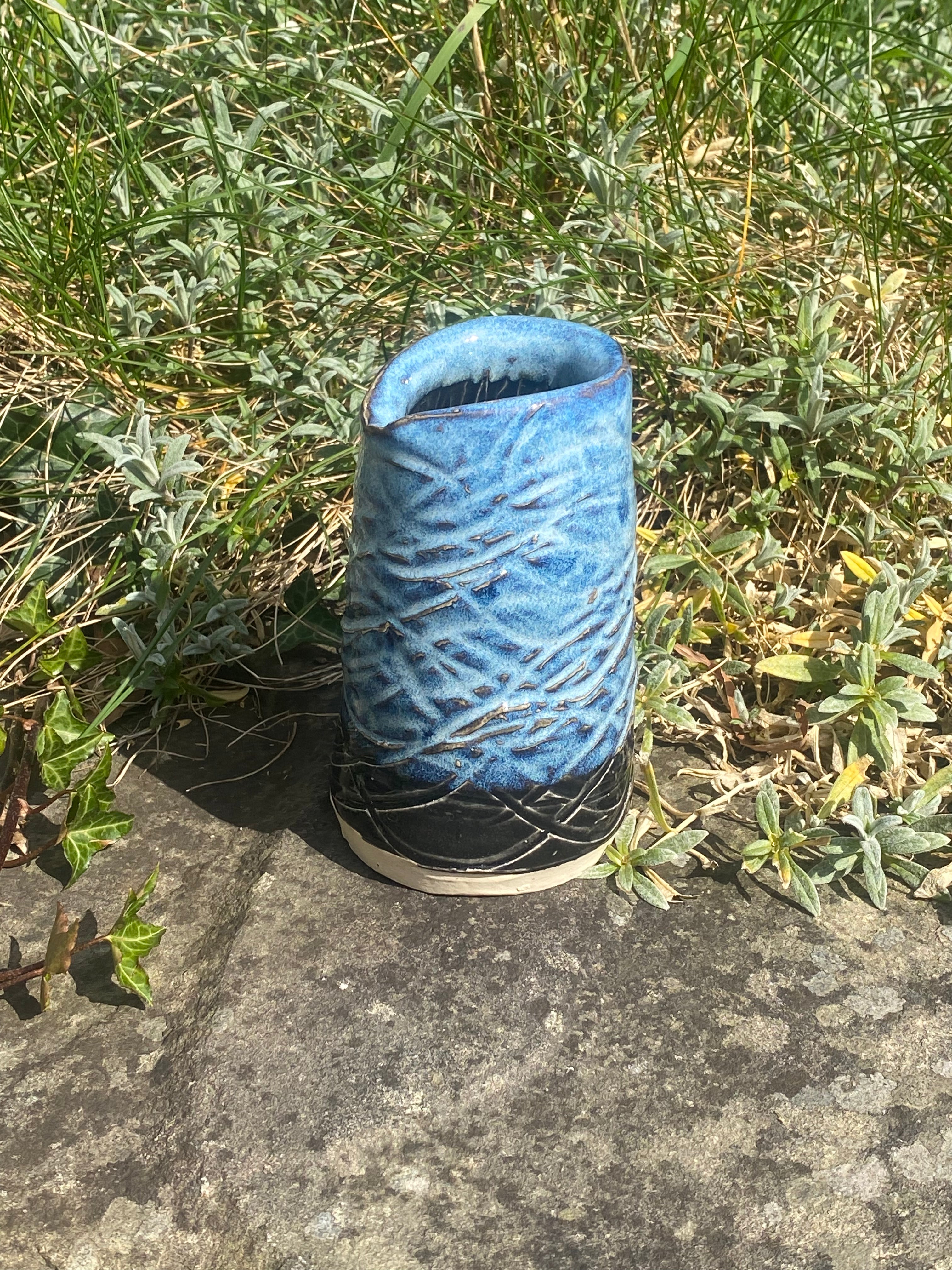 Blue Jug — hand-thrown stoneware with ocean-blue charm