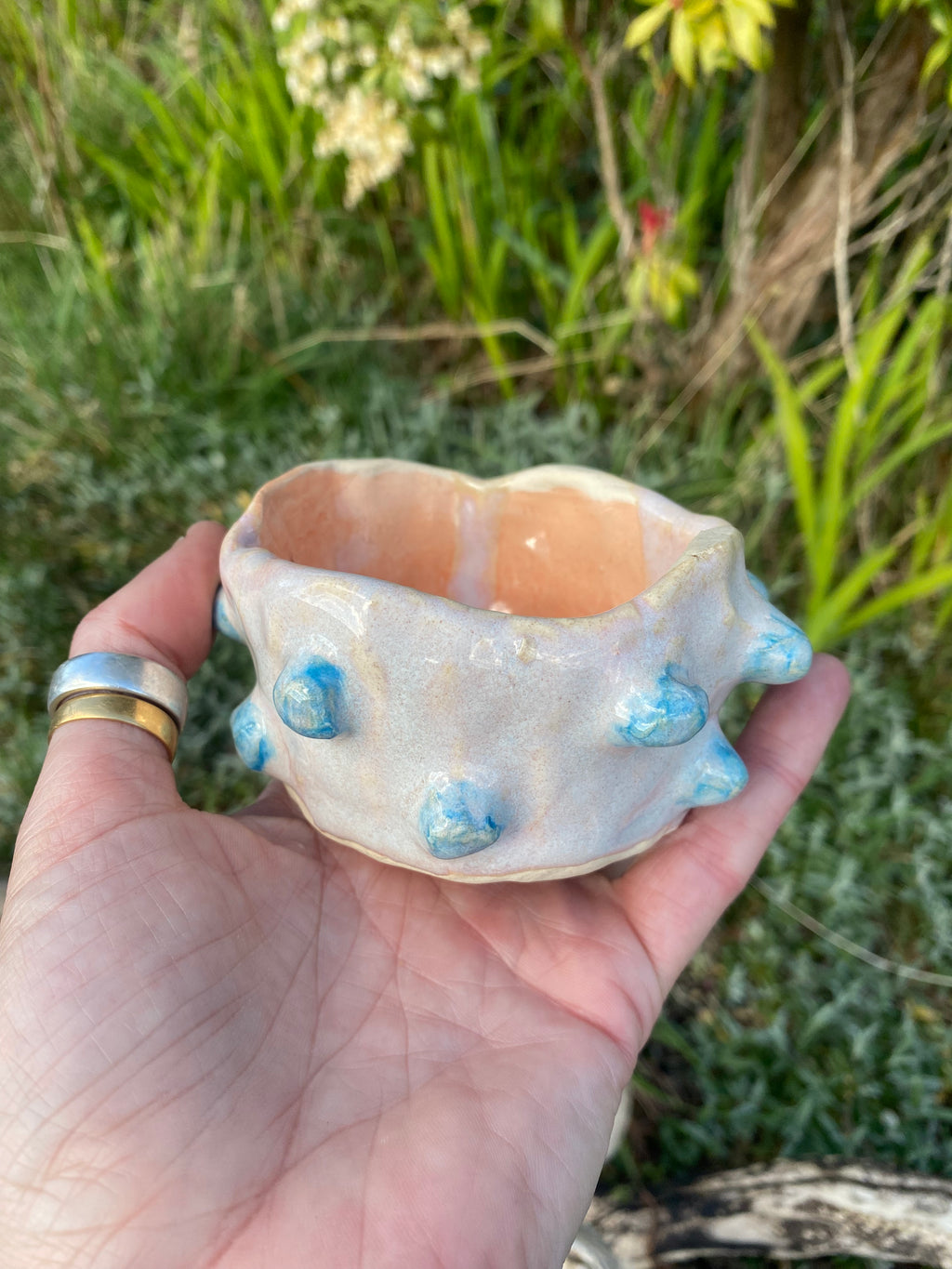 Lumpily Lovely Pair: Small Stoneware Pots