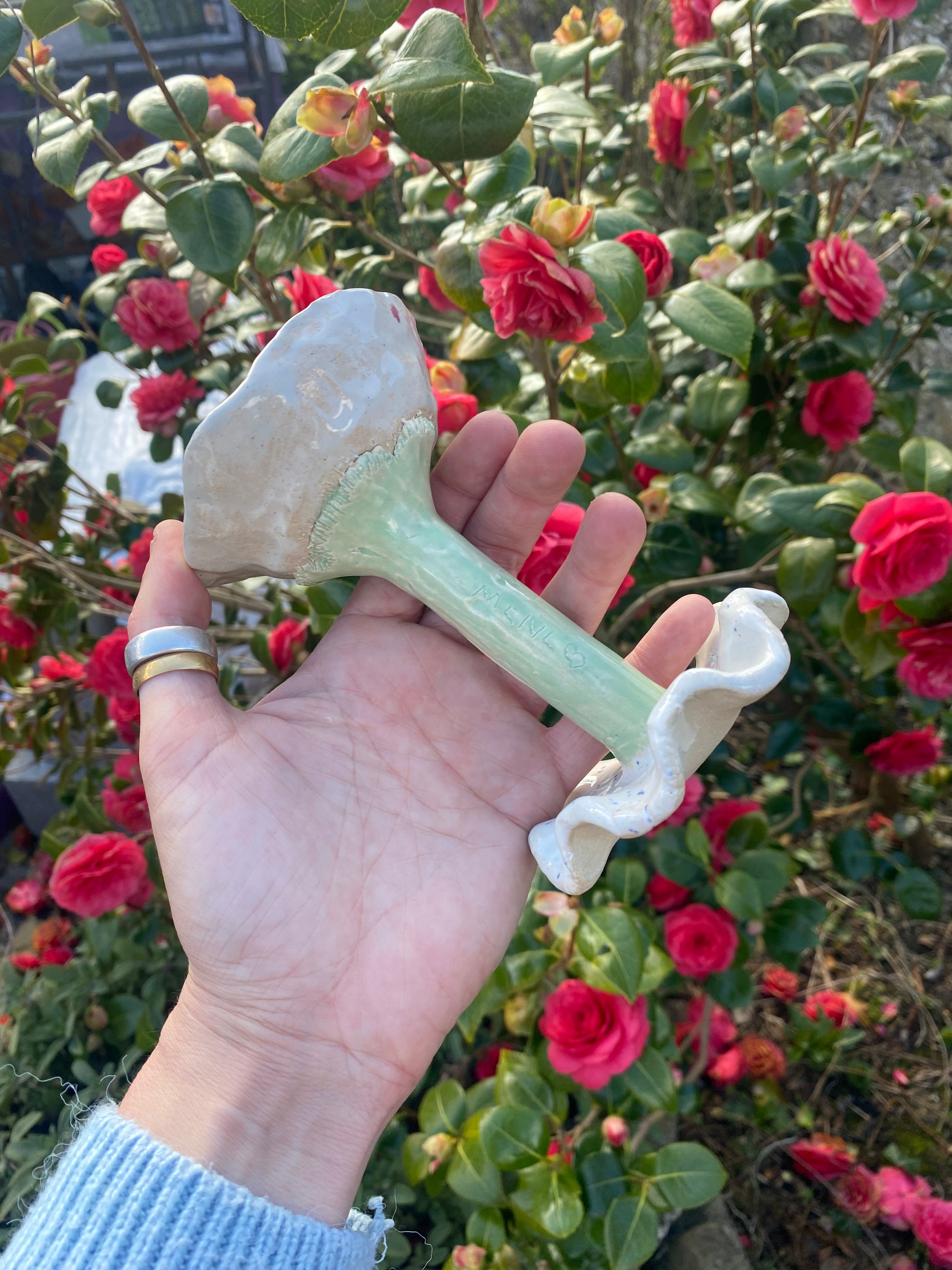 Flower Coupe: Handcrafted Stoneware Champagne Drinkwear
