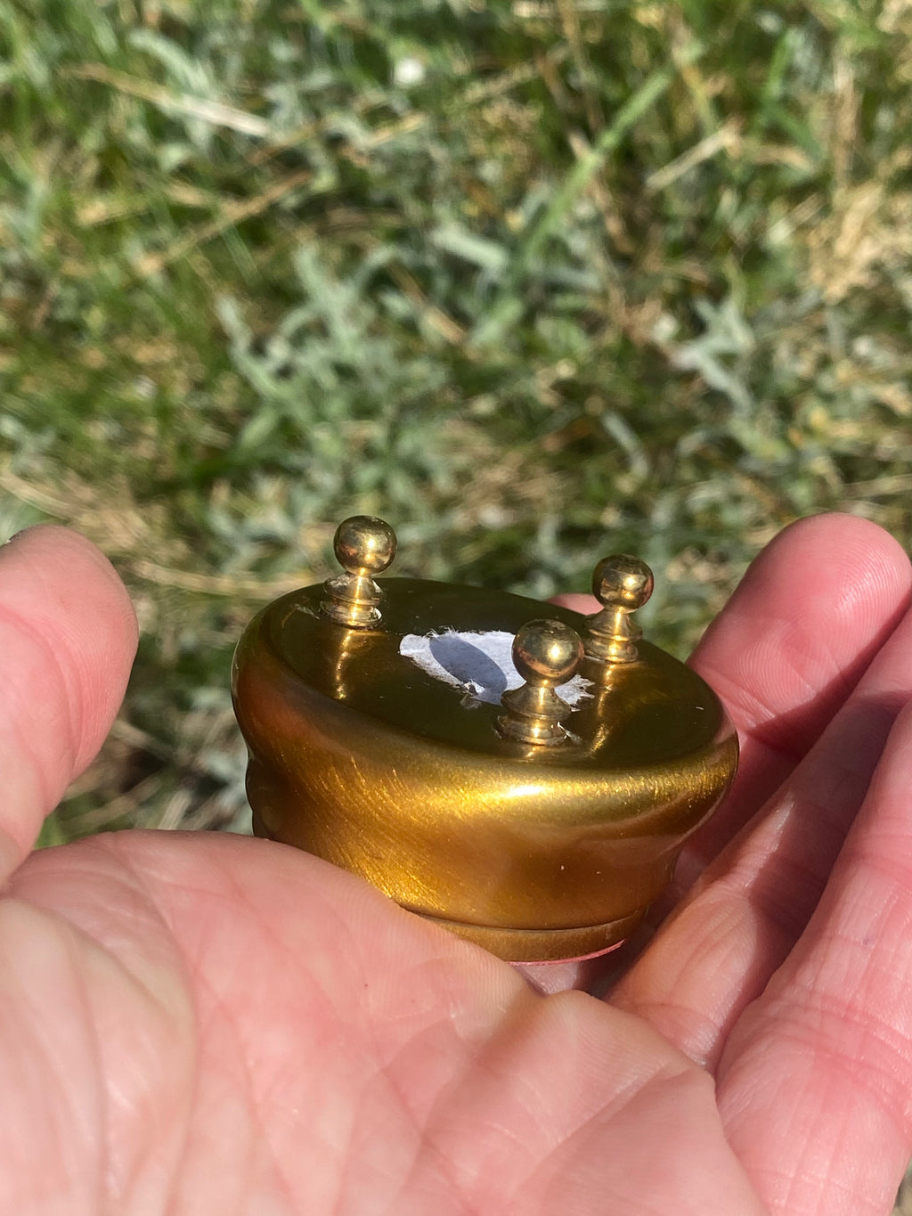 Cameo Brass Curio: Tiny Jewellery Pot for Treasures