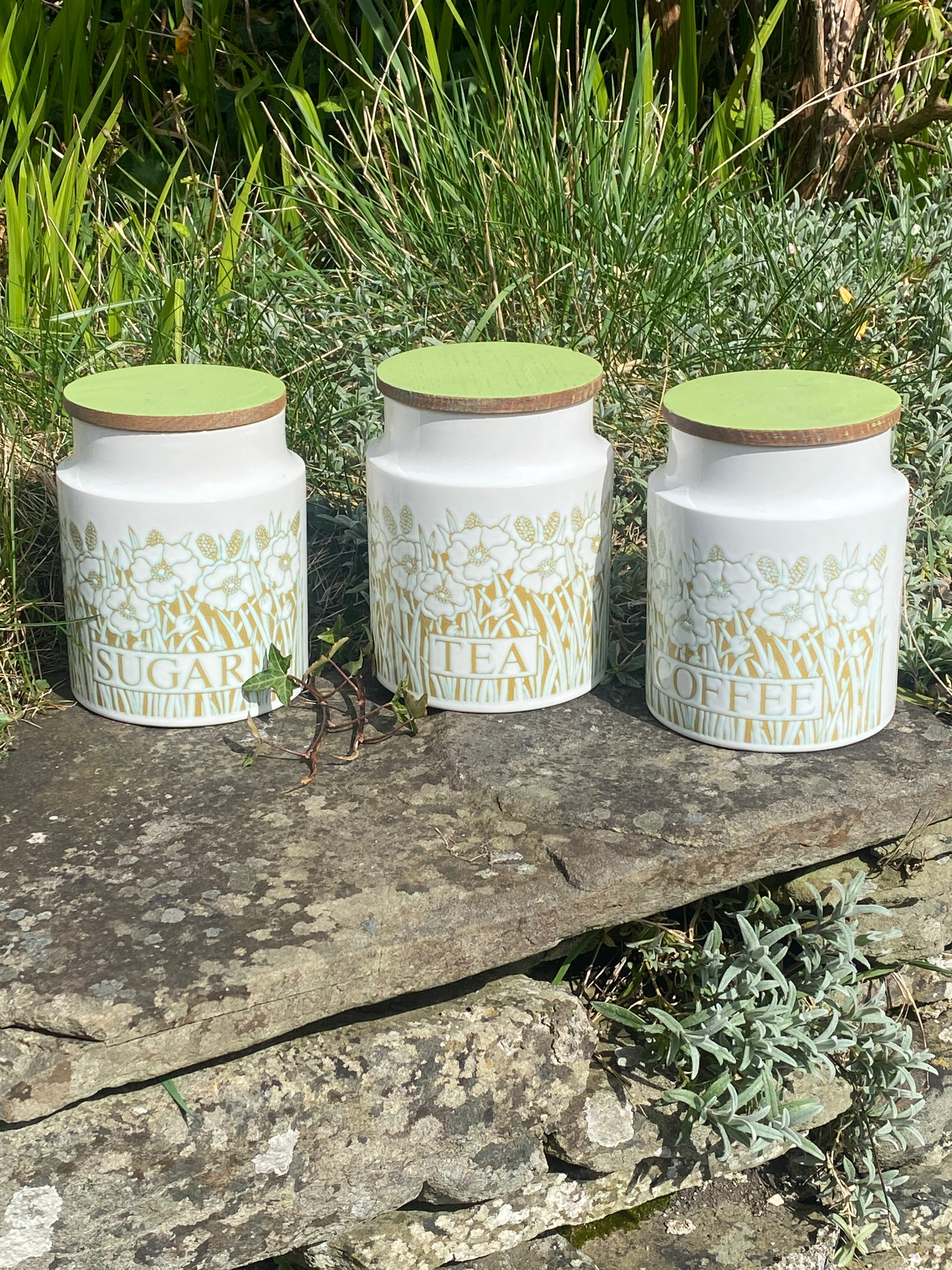 Floral Design Drinks Canisters: Tea, Coffee & Sugar in Bloom