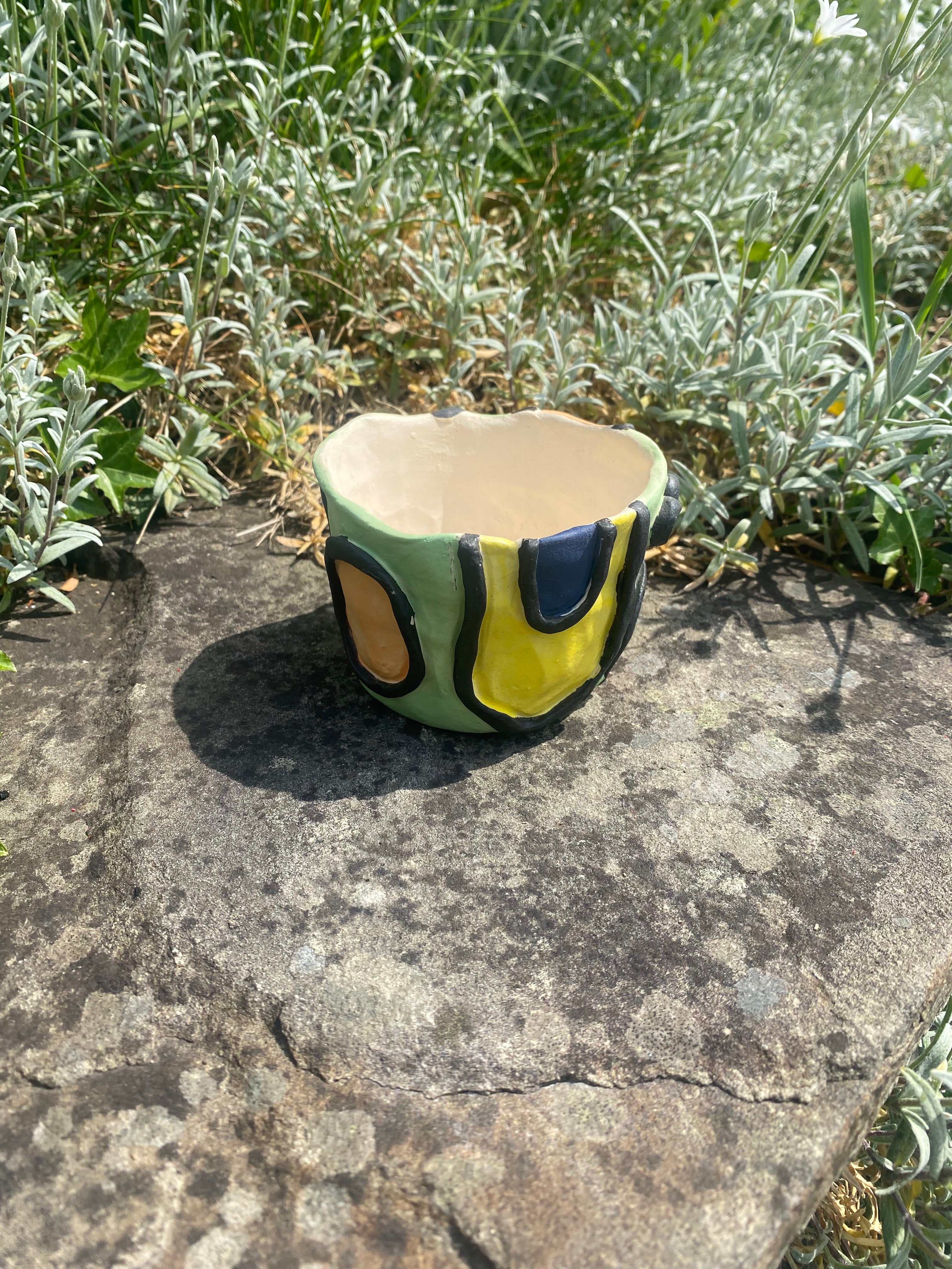 Bold Lines: 3D relief Vessel for Trinkets and smaller plants