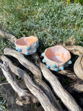 Lumpily Lovely Pair: Small Stoneware Pots