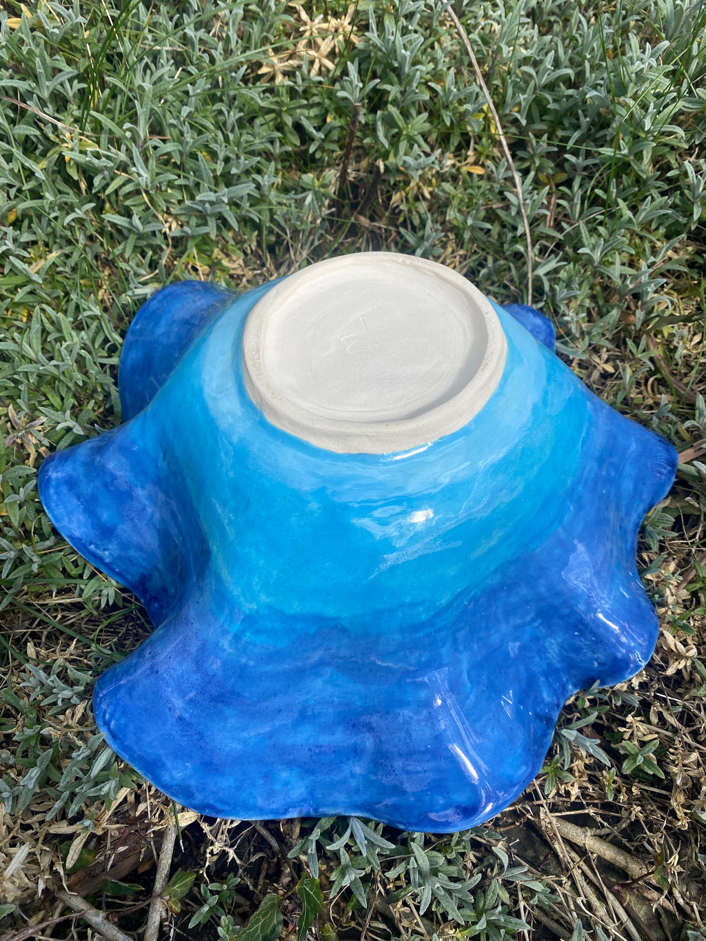 Large Freeform Ocean Bowl — Handcrafted Stoneware Inspired by the Sea