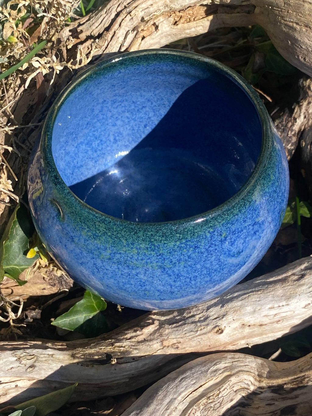 Blue Double Bowl Set — Handmade Ceramic Duo in Calming Blue