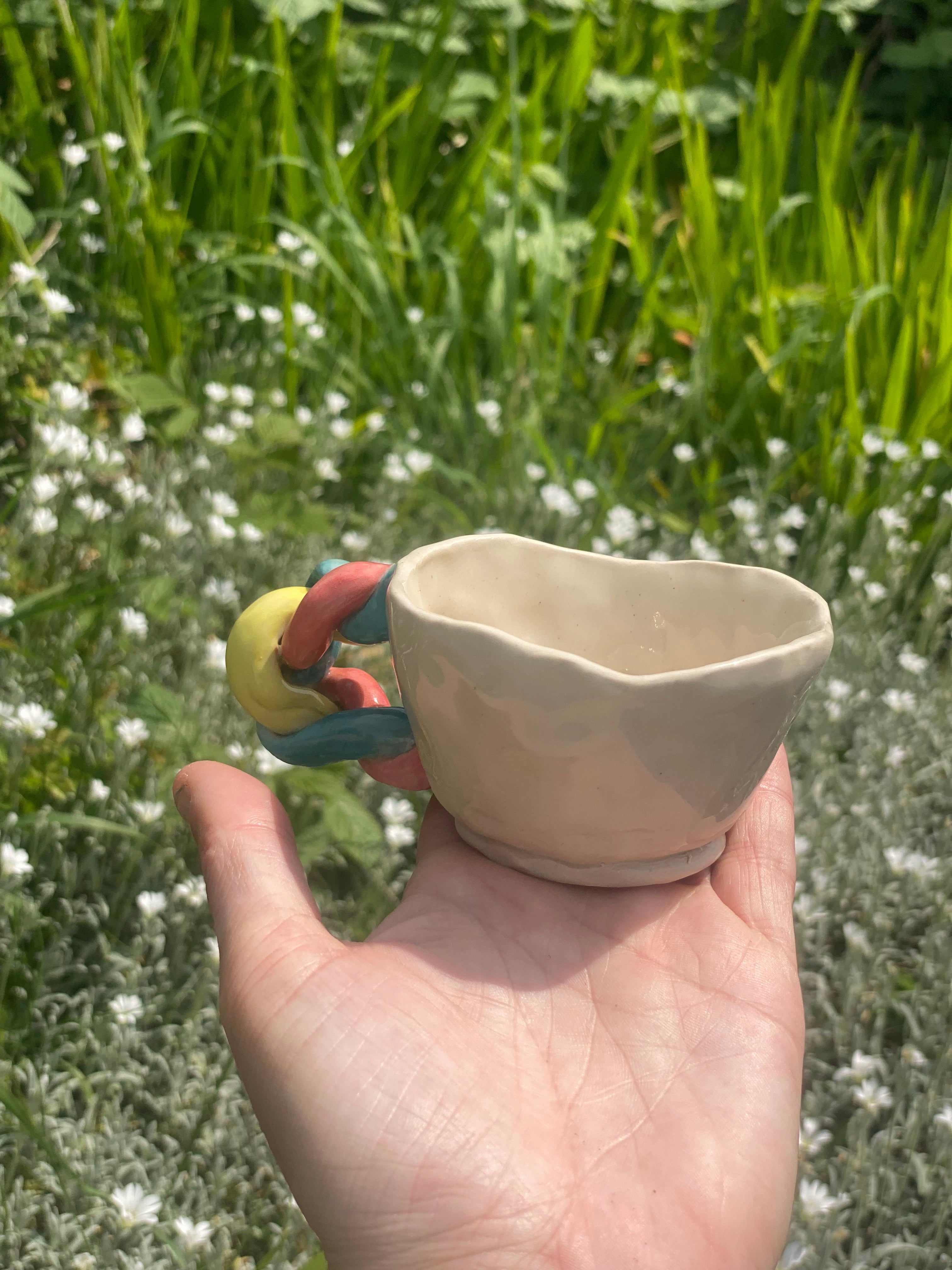 Platted Handle Espresso Cup: Sculptural Luxury for Your Morning Ritual
