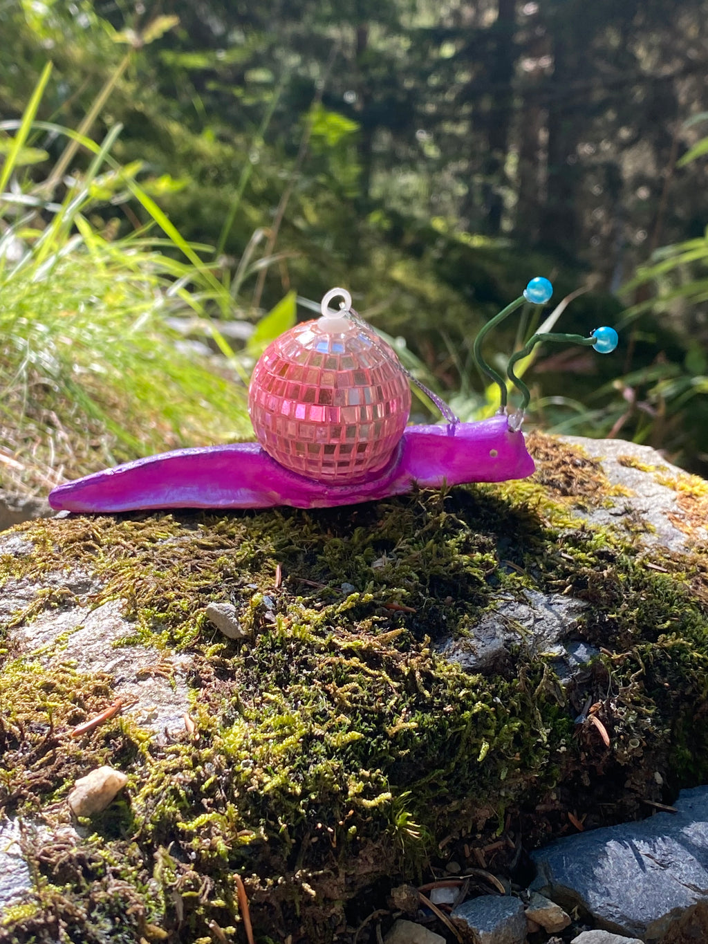 Disco Snails -from san Fransisco, where the discos off the rails. Hanging decoration.