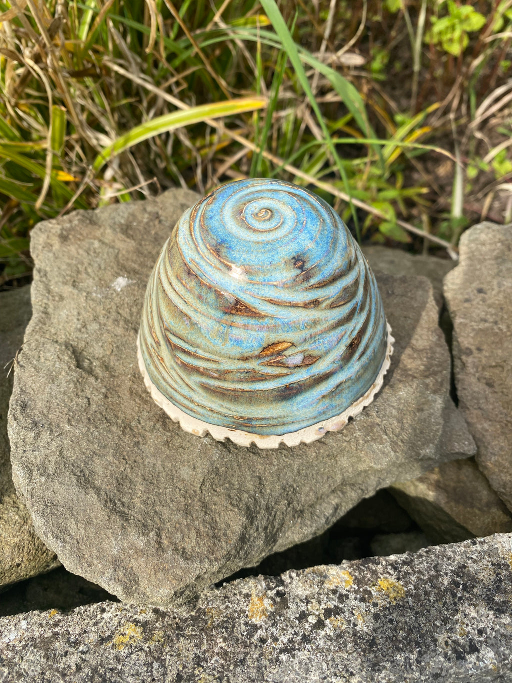 Blue Bug House - A garden dwelling for insects, garden discovery, play.