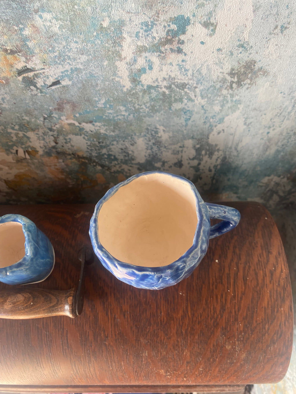 Whimsical Blue Ceremonial Coffee &amp; Tea Set — Tiny Joys in Stoneware