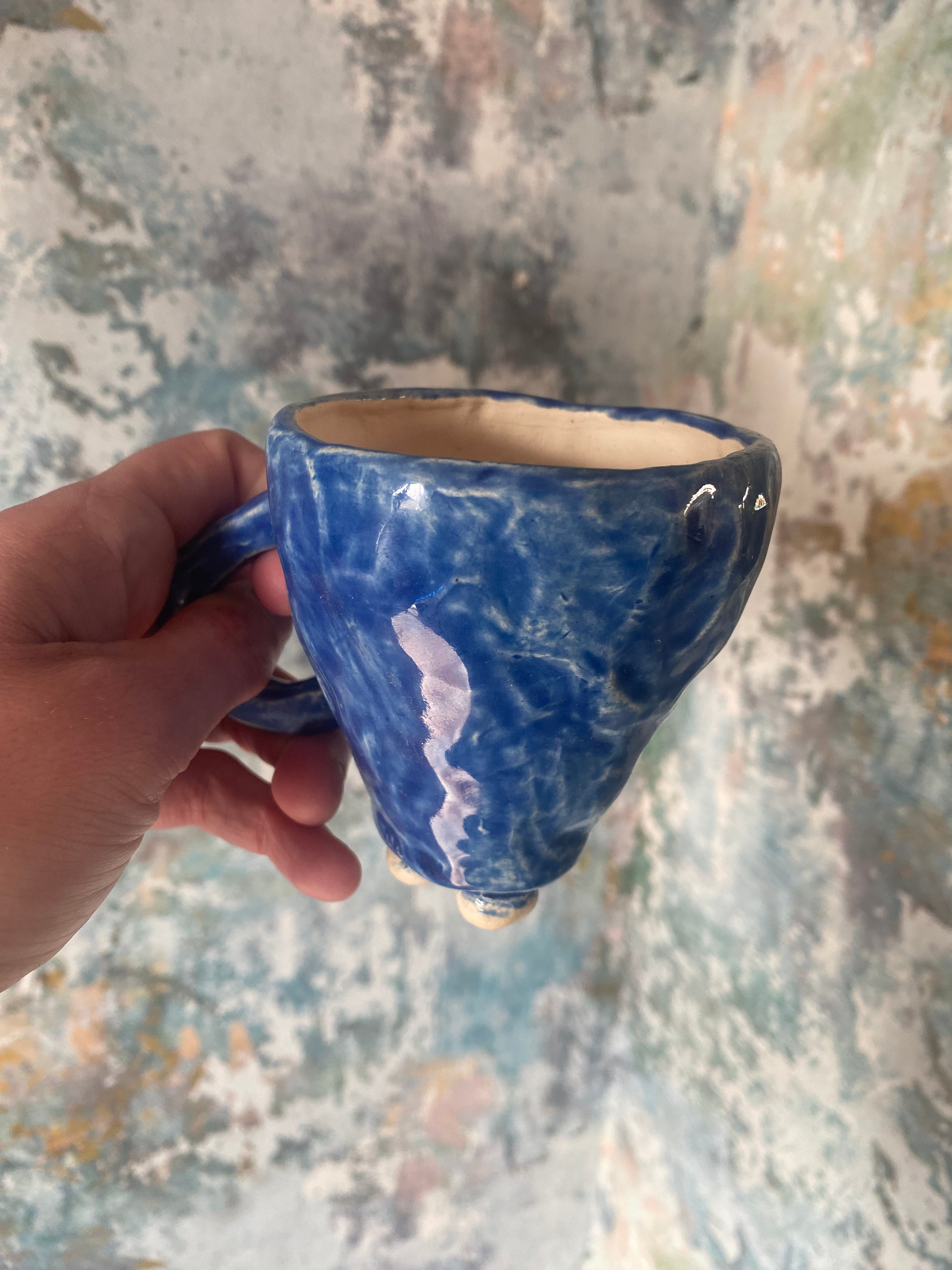 Whimsical Blue Ceremonial Coffee &amp; Tea Set — Tiny Joys in Stoneware