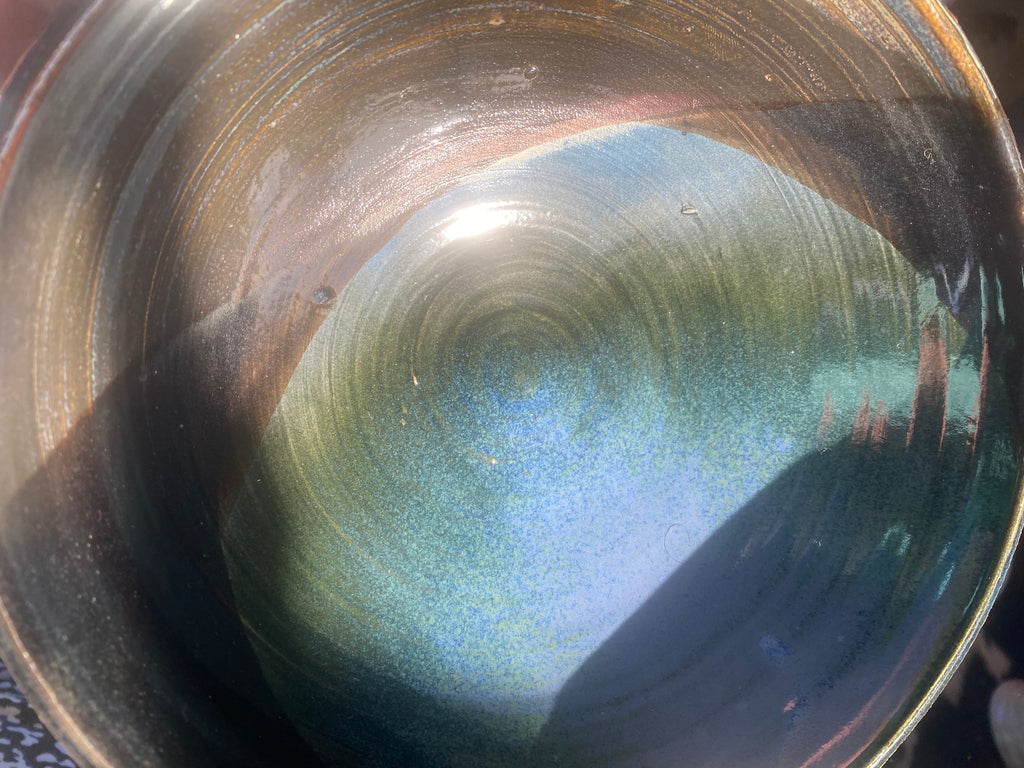 Display Bowl in Iridescent Brown & Blue