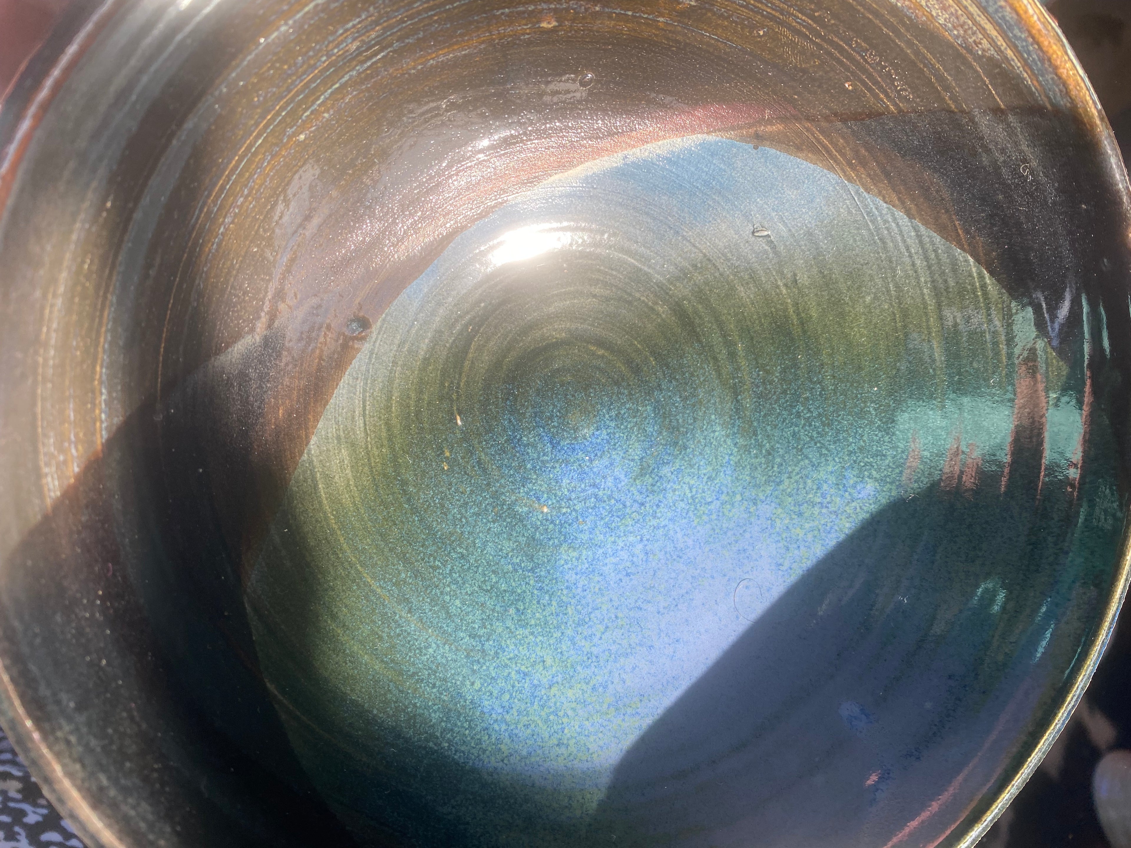 Display Bowl in Iridescent Brown & Blue
