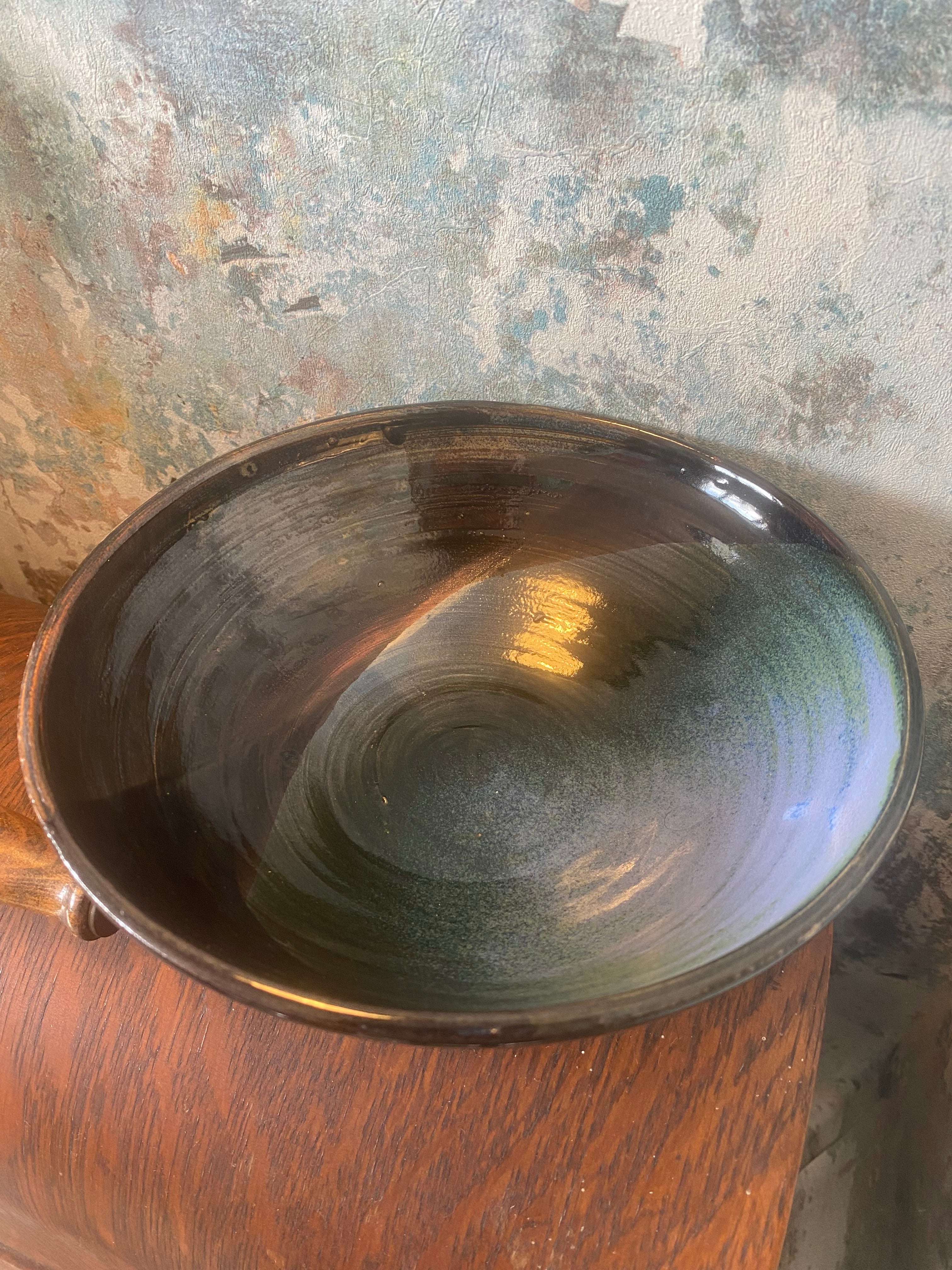 Display Bowl in Iridescent Brown & Blue