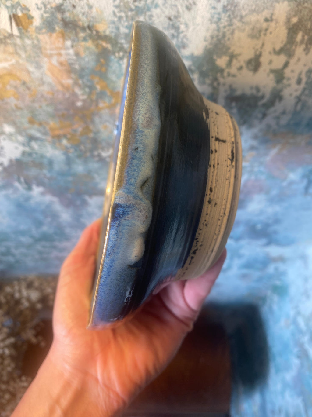 Display Bowl in Iridescent Brown & Blue