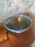 Small Display Bowl — Hand-Thrown Stoneware in Ocean Blue and Earthy Brown
