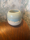 Eggshell-Blue Artists Vase: A Quiet Studio Companion for Brushes and Blooms