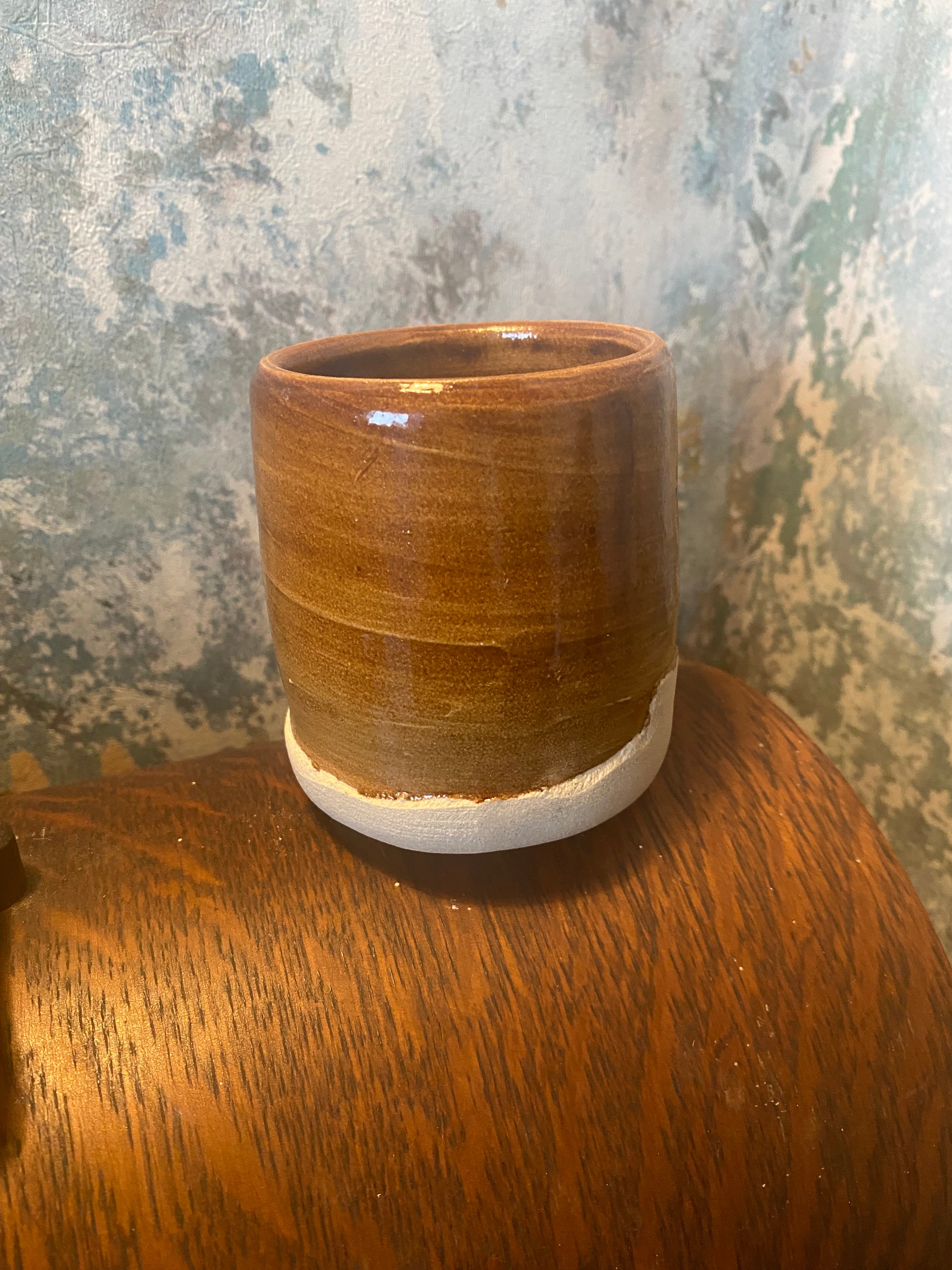 Artists Vase: Light Brown Studio Vessel for Paint, Flowers and Focus