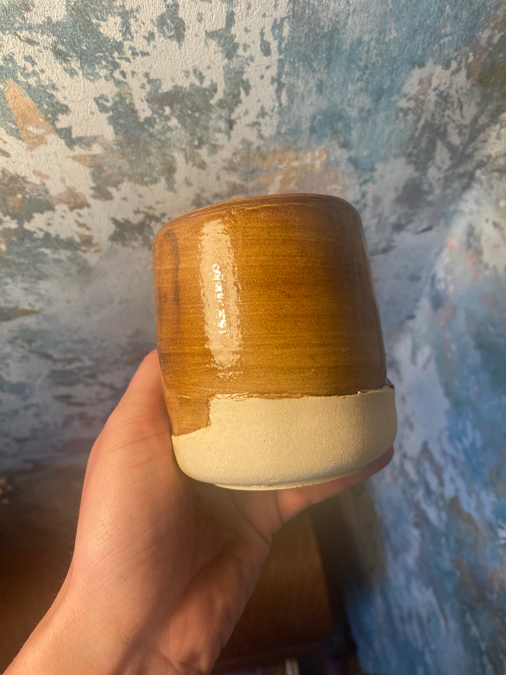 Artists Vase: Light Brown Studio Vessel for Paint, Flowers and Focus