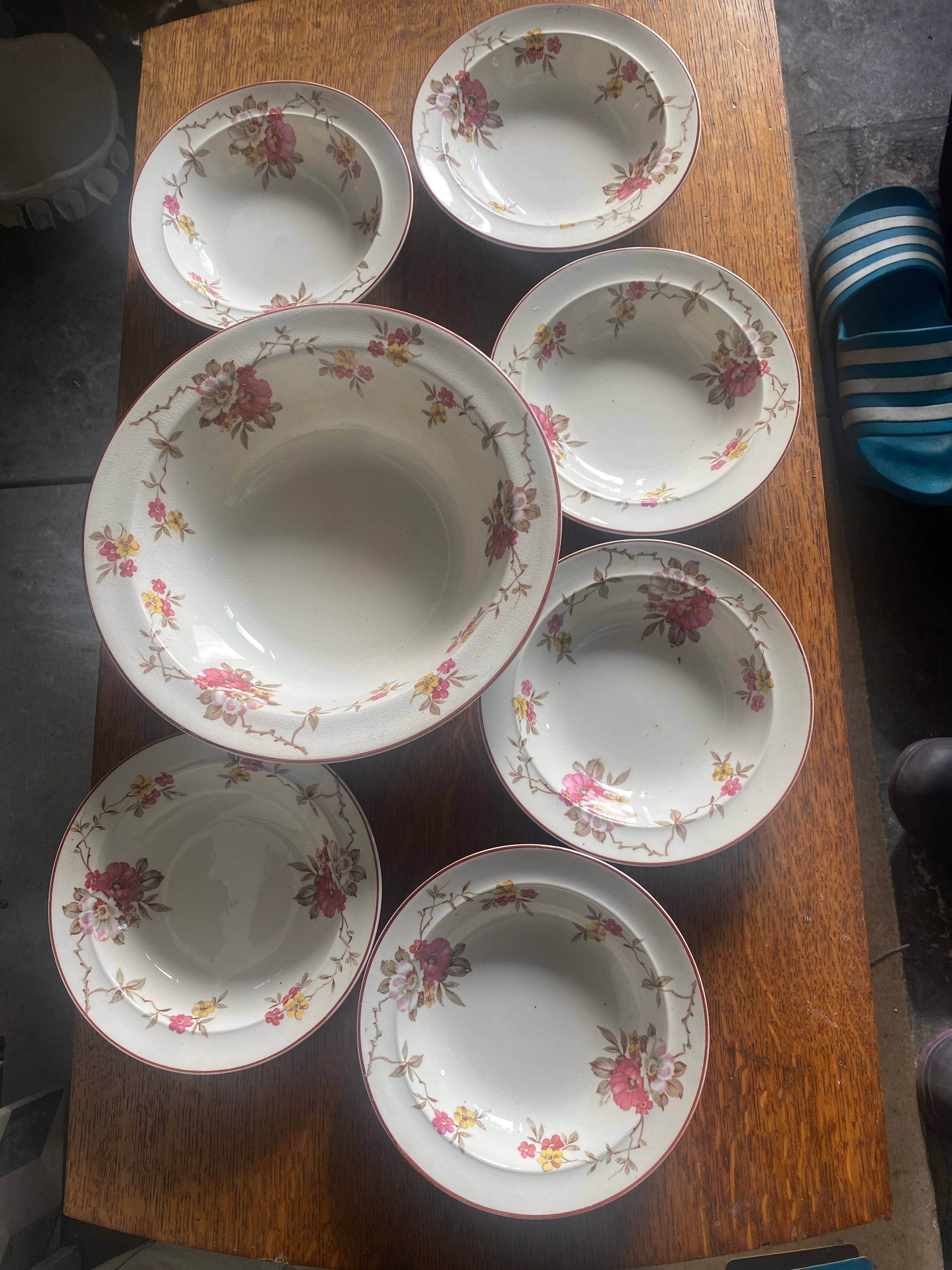 Wade Flower Design Pudding Bowls – Vintage Set for delicious Puddings