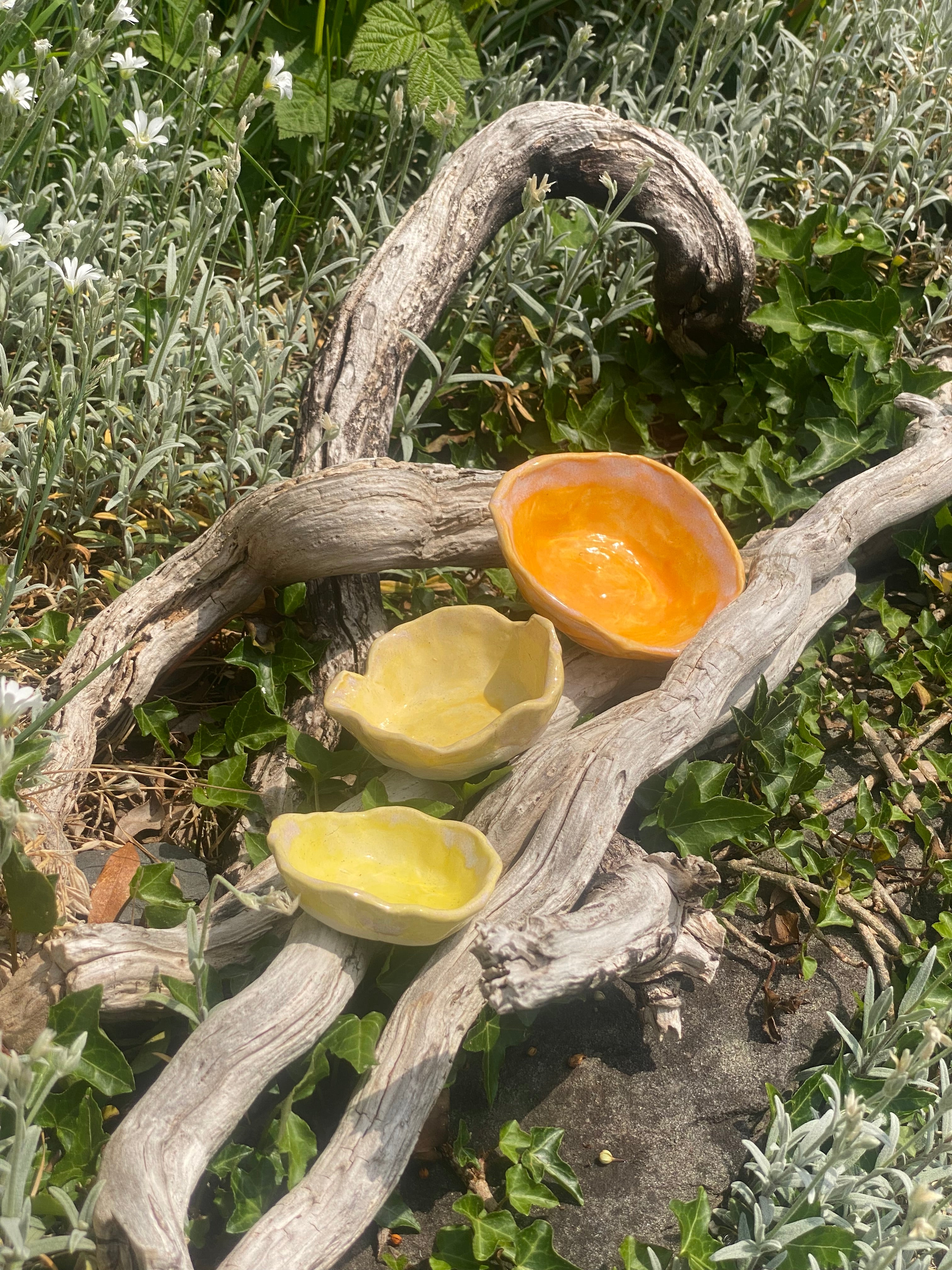 Sunshine Stacks: three mini yellow bowls for dipping, display and delight