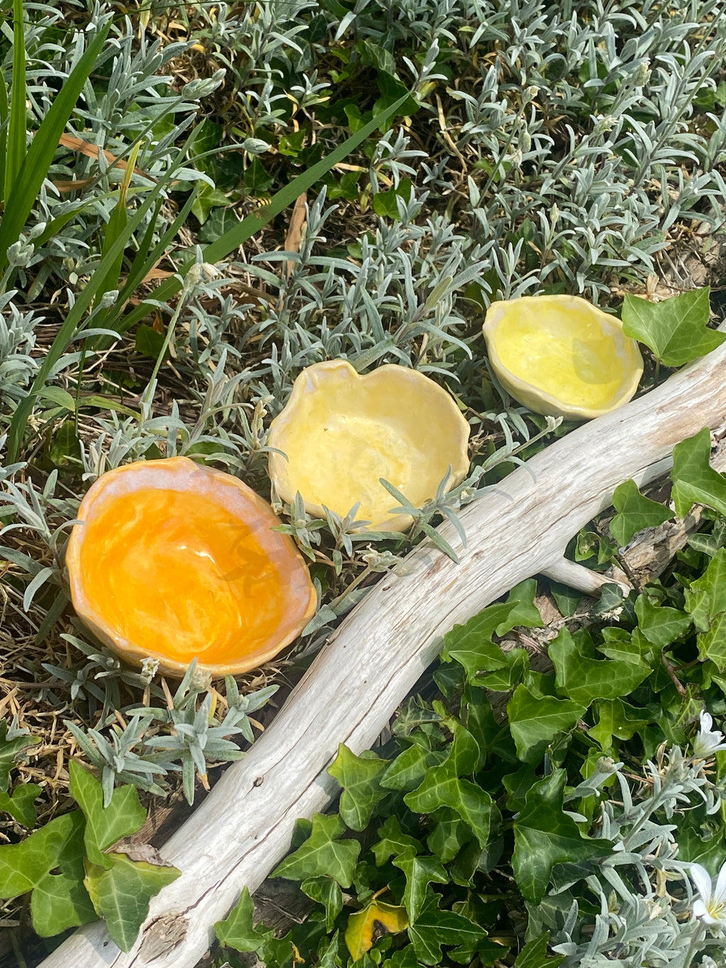 Sunshine Stacks: three mini yellow bowls for dipping, display and delight