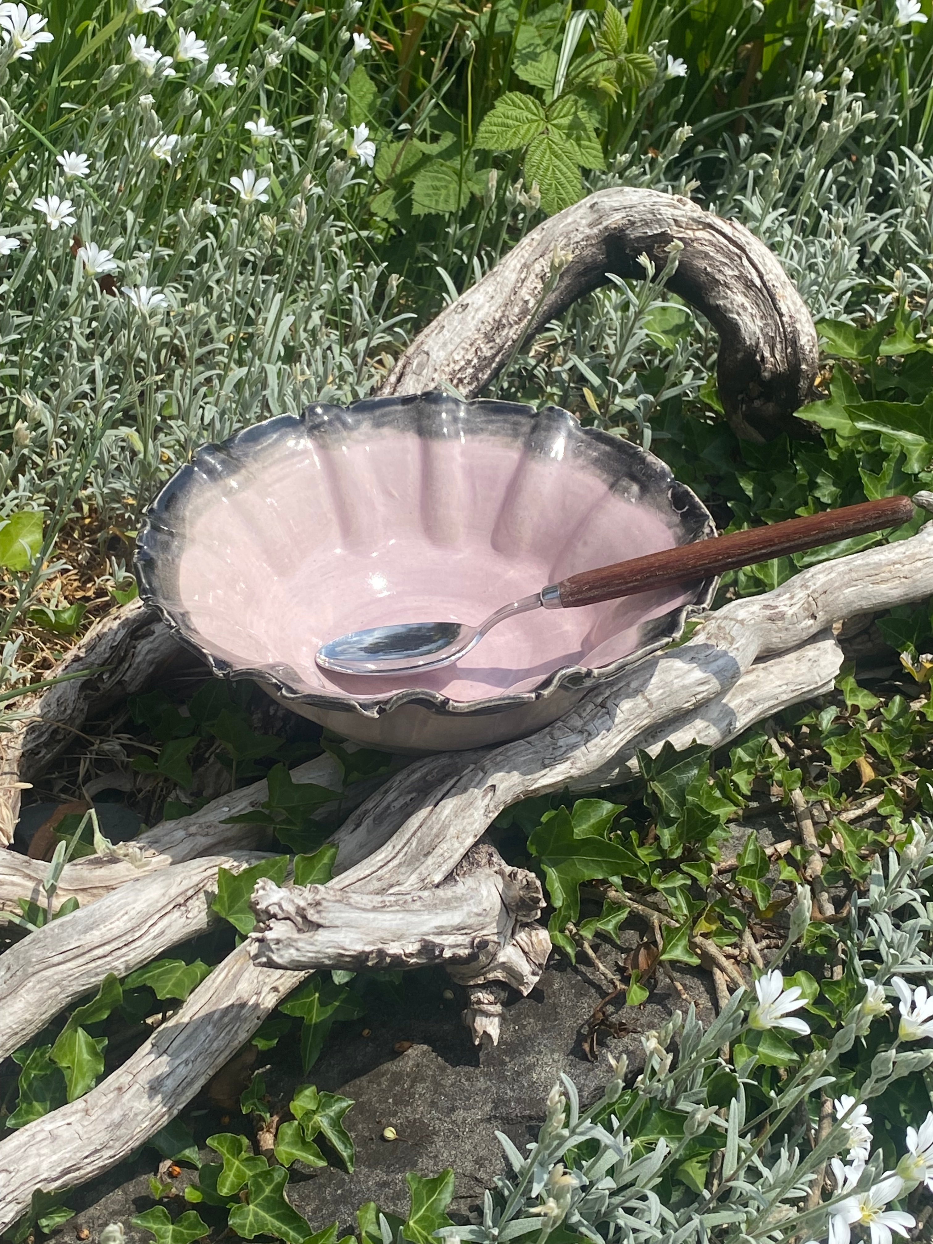 Frilly Edged Salad Bowl — Vintage Grunge with Everyday Luxe