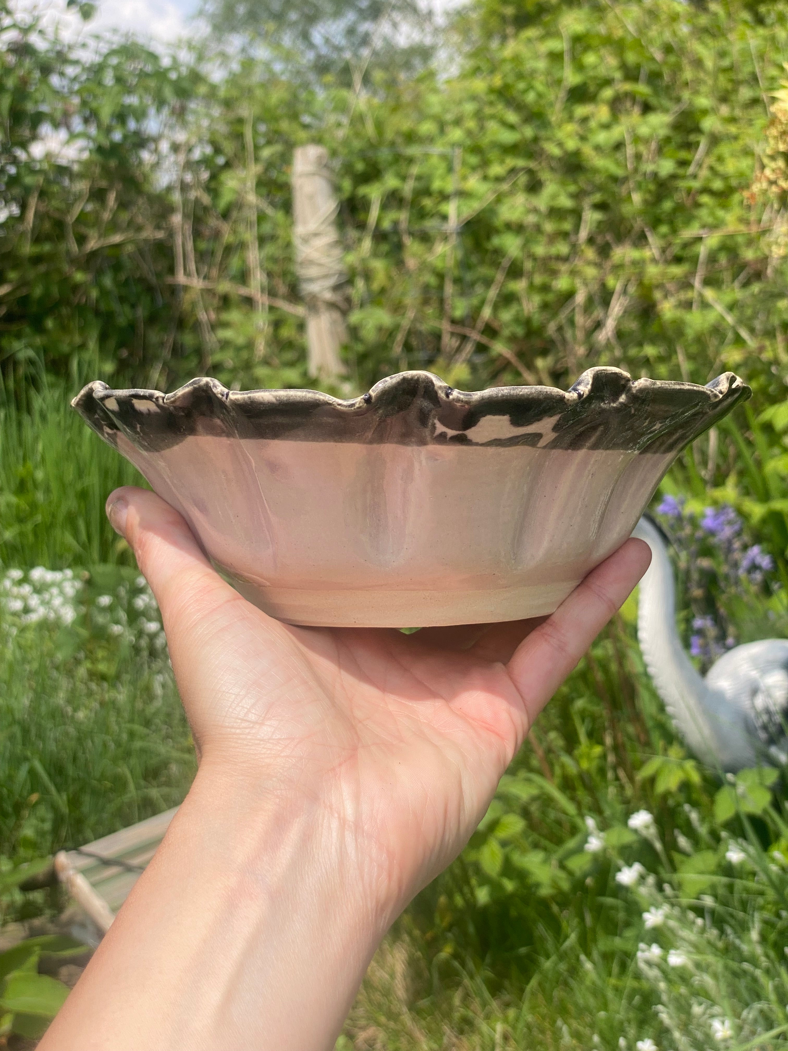Frilly Edged Salad Bowl — Vintage Grunge with Everyday Luxe